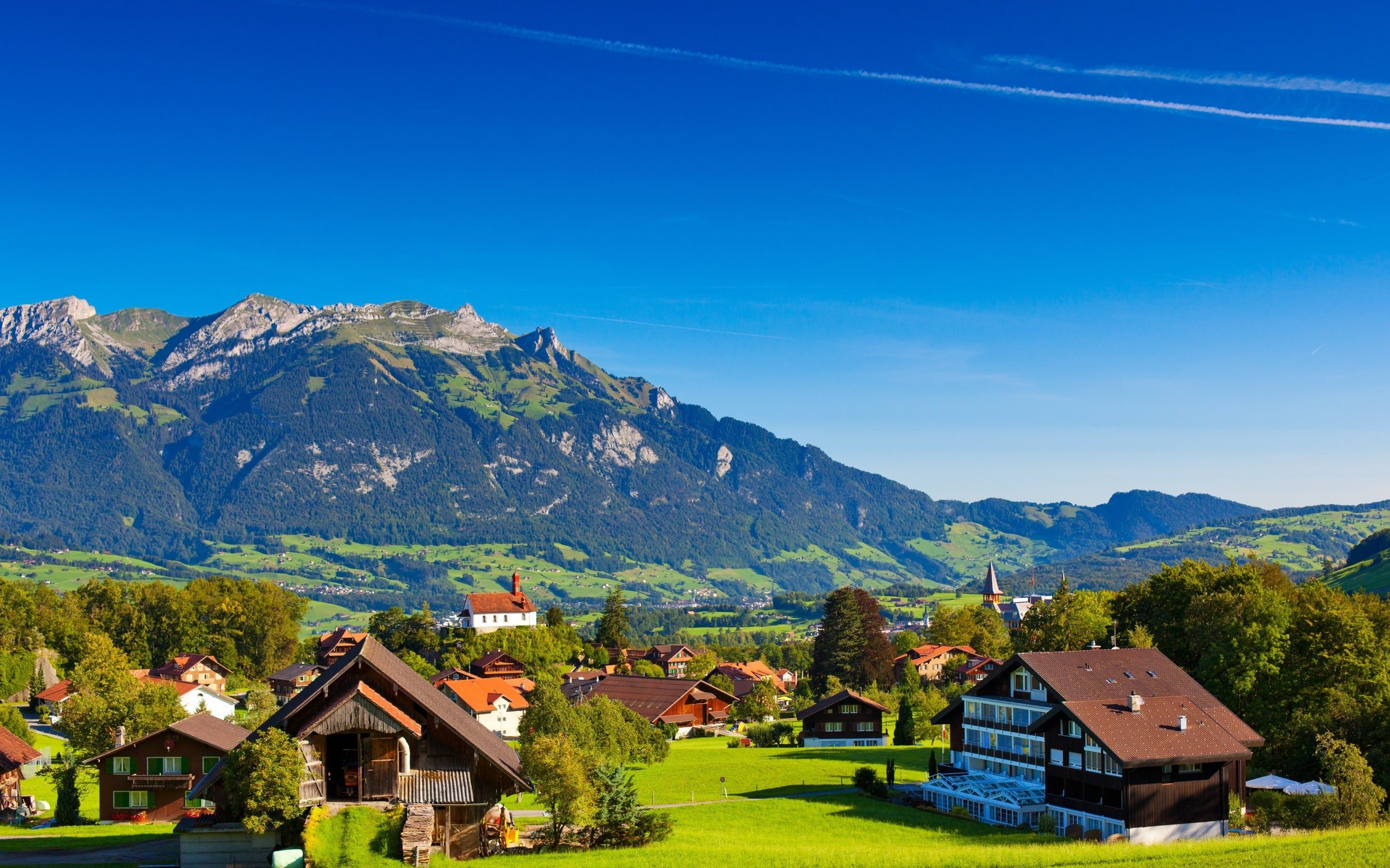 swiss, alps, 2K, landscape, mountains, HD Wallpaper