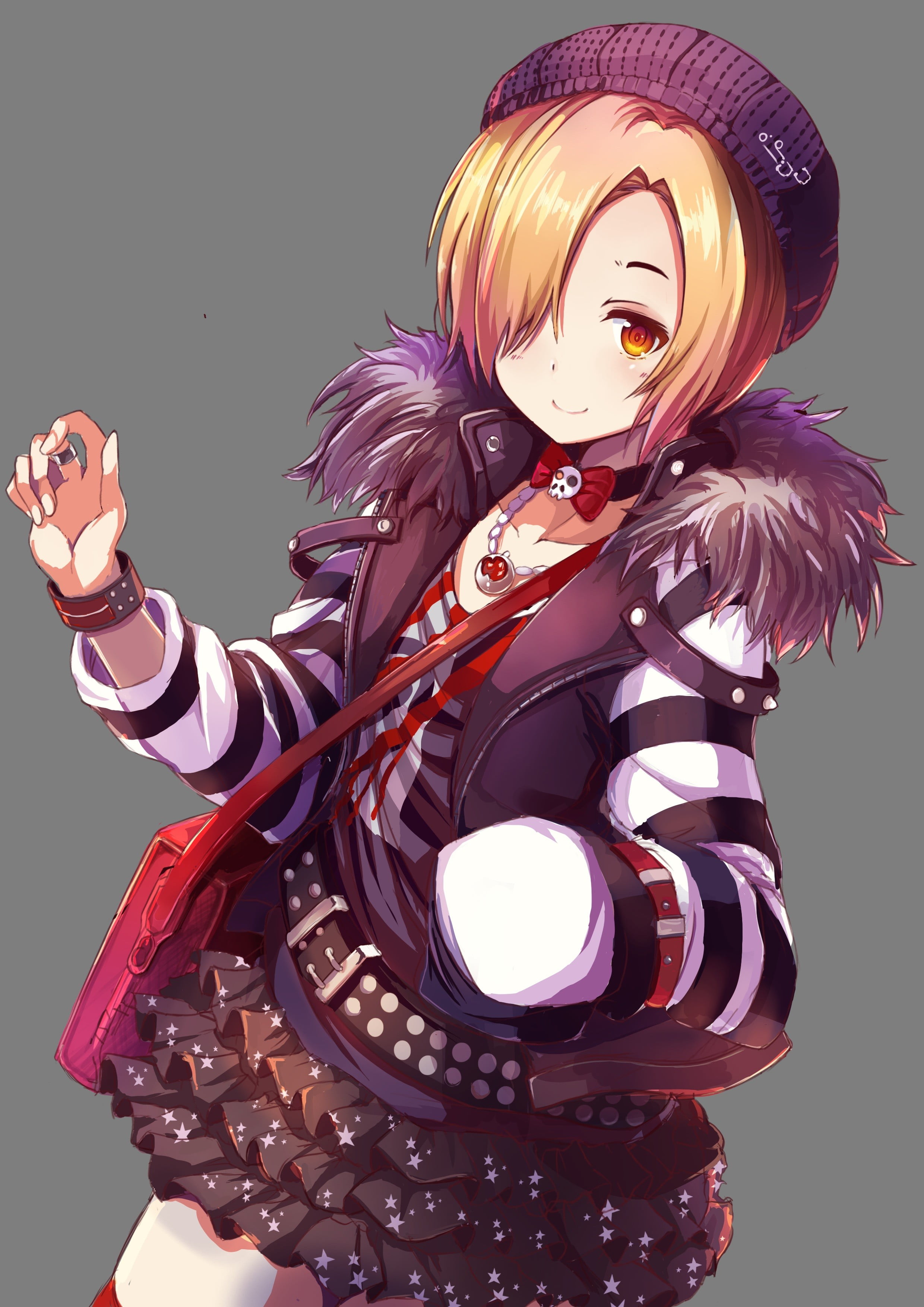 waist up, orange eyes, women, standing, one person, human representation, females, representation, 2K, anime, Shirasaka Koume, indoors, portrait, holding, Phone HD Wallpaper