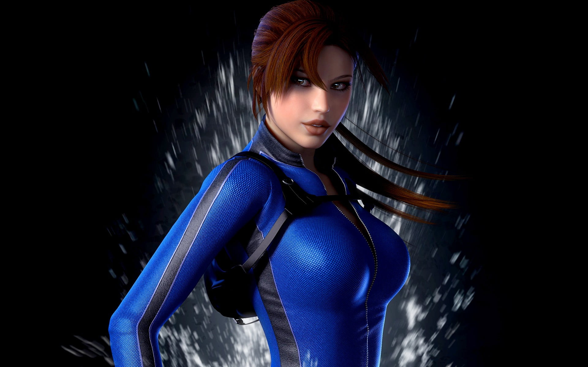 black background, simple background, hairstyle, leisure activity, standing, lifestyles, one person, CGI, video games, beauty, real people, 1080P, young adult, HD Wallpaper