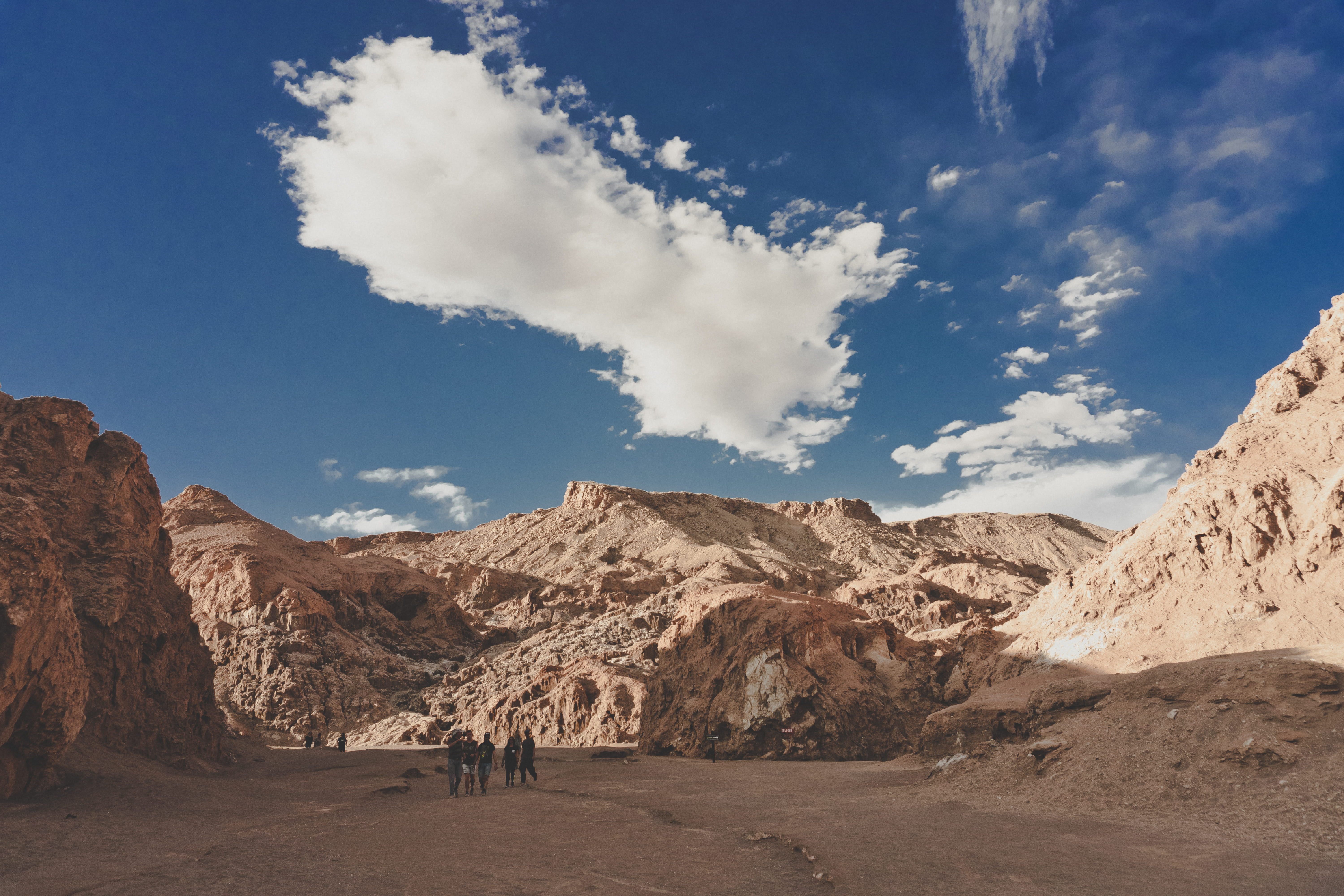 surrounded, travel, extreme terrain, desert, non-urban scene, mountain, arid climate, pedro, canyon, san, leisure activity, atacama, cloud, valley, peoples, HD Wallpaper