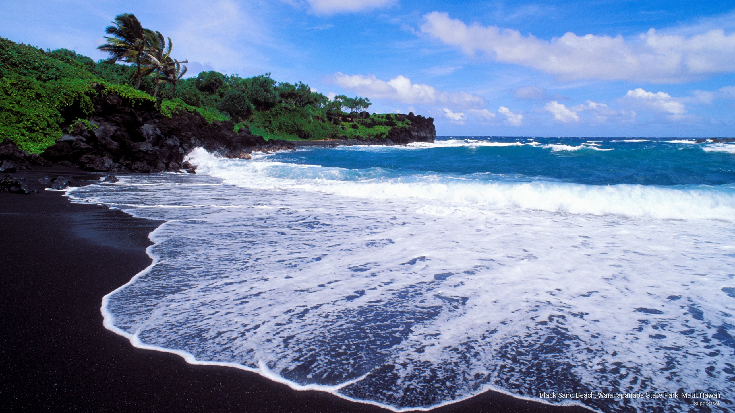 waianapanapa, beach, maui, park, state, hawaii, sand, Beaches, 2K, black, HD Wallpaper