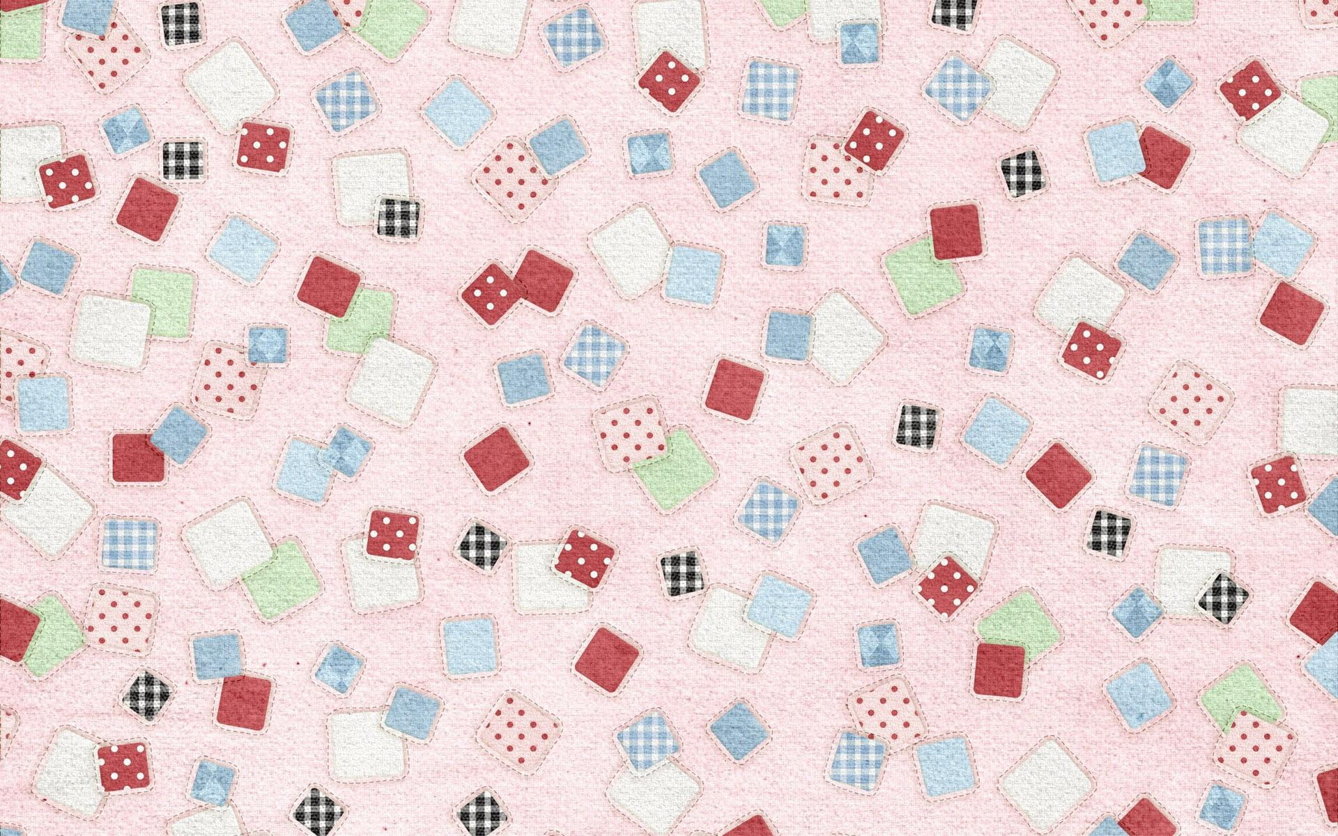 textile, 1920x1200, 1080P, blue, print, pink, red, white, abstract, fabric, patches, heart, patch, HD Wallpaper