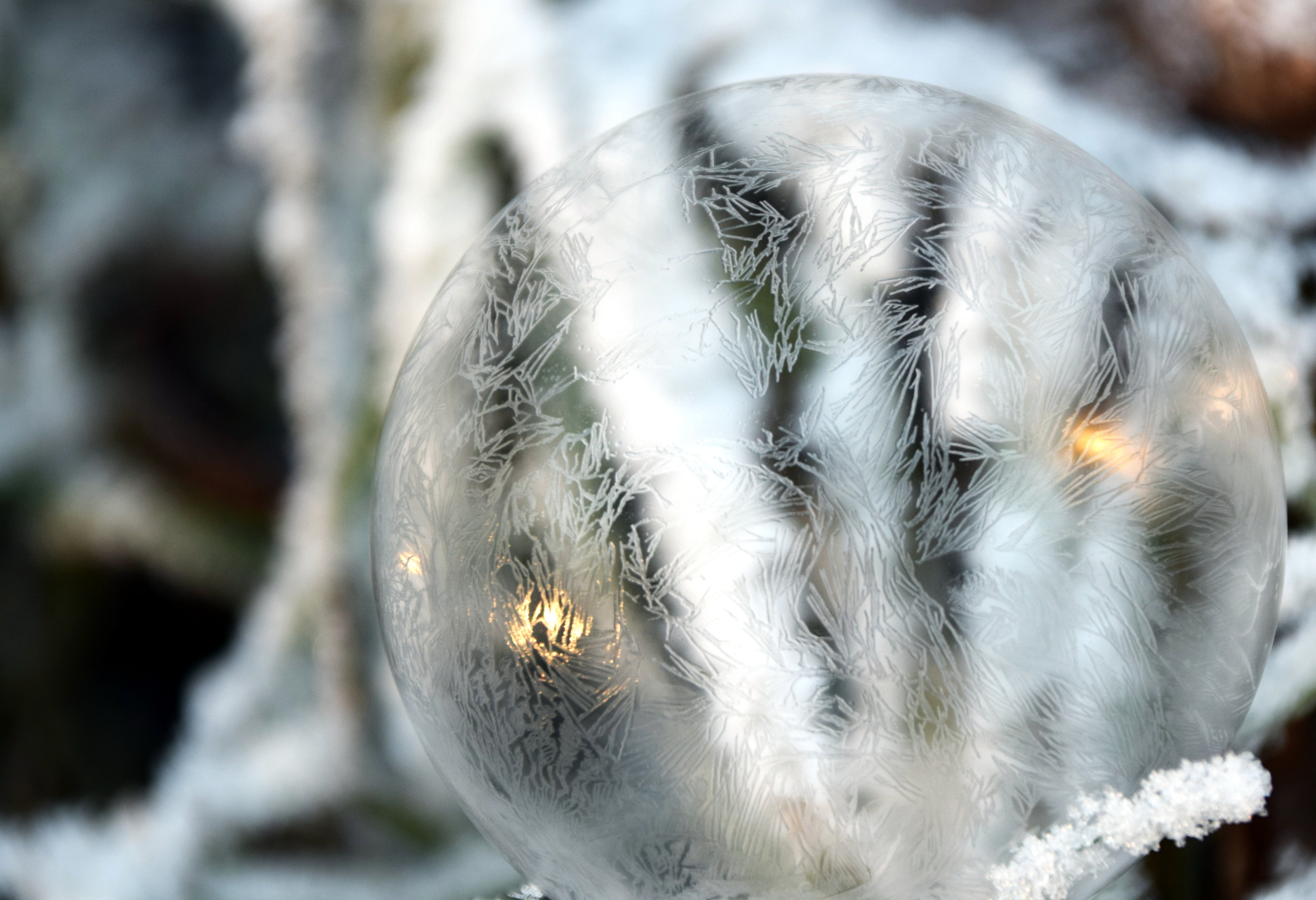 depth, christmas, balls, shape, clear, cold, shiny, softness, glass, frosted soap bubble, white color, no people, decorative, silver colored, fragility, HD Wallpaper