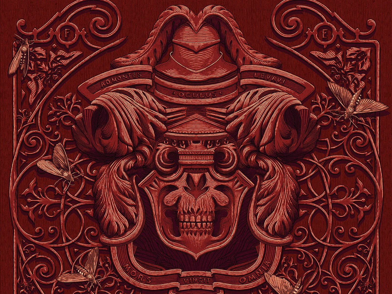 supernatural, animal, the past, close-up, pattern, crimson, ornate, red, creativity, Peak, history, fantasy, skull, no people, Darl, design, architecture, HD Wallpaper