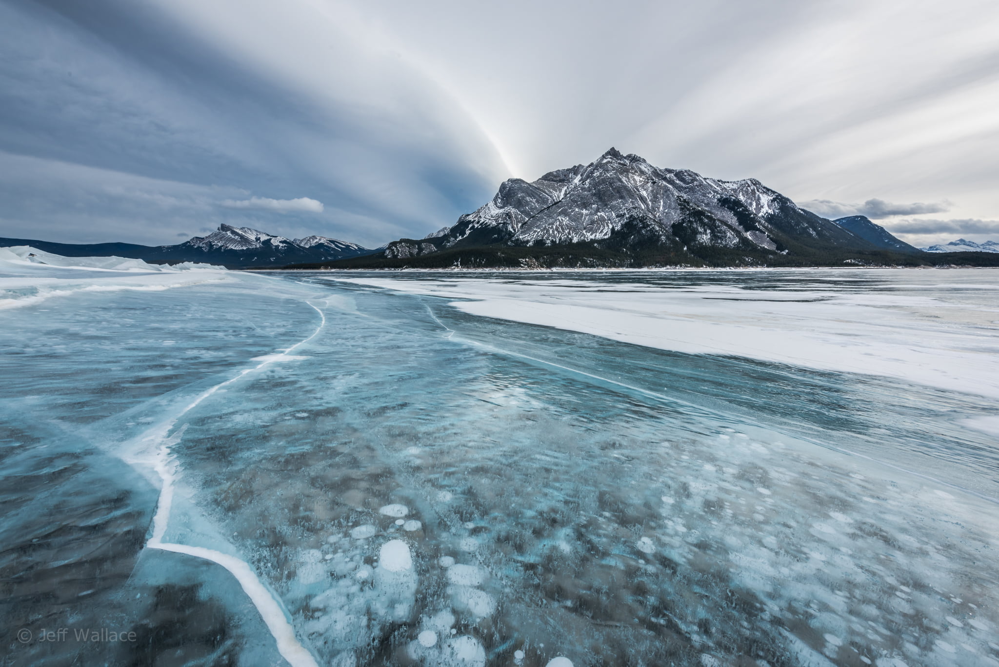 nature, water, glacier, winds, body, Lake  ice, landscape, bubbles, outdoors, Clearwater County  Alberta, body of water, snow, ranges, mountain, ice, Explored, HD Wallpaper