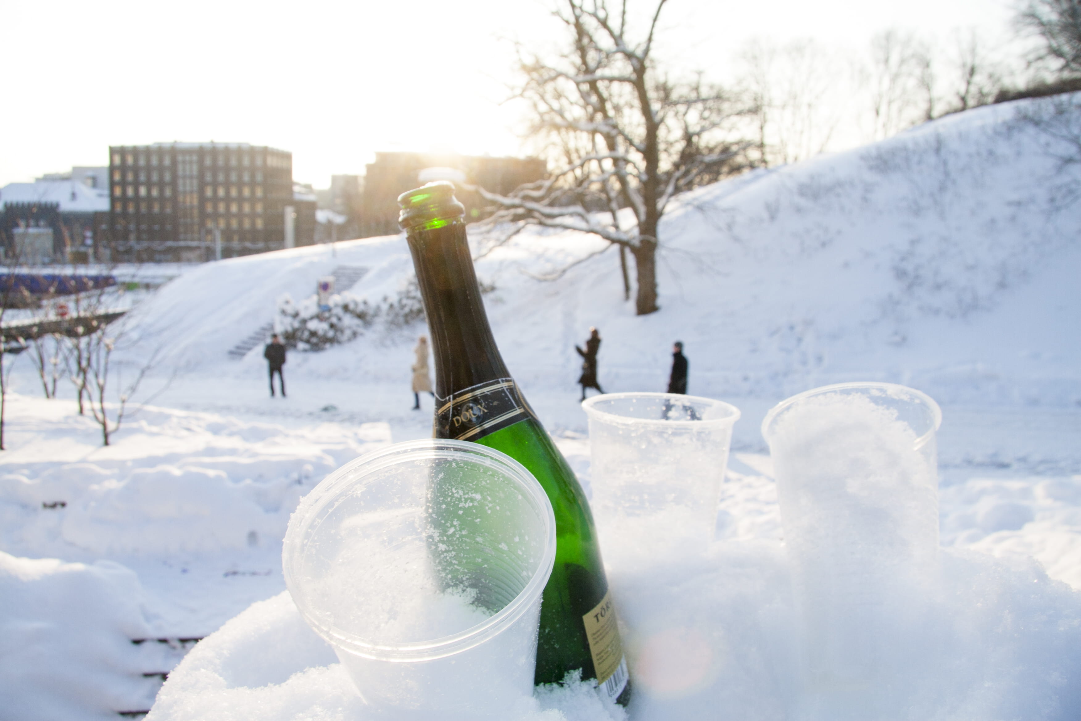 focus on foreground, beer, beside, outdoors, no people, refreshment, beverage, close-up, day, drinking glass, morning, sky, 2010, glass, champagne, cups, HD Wallpaper