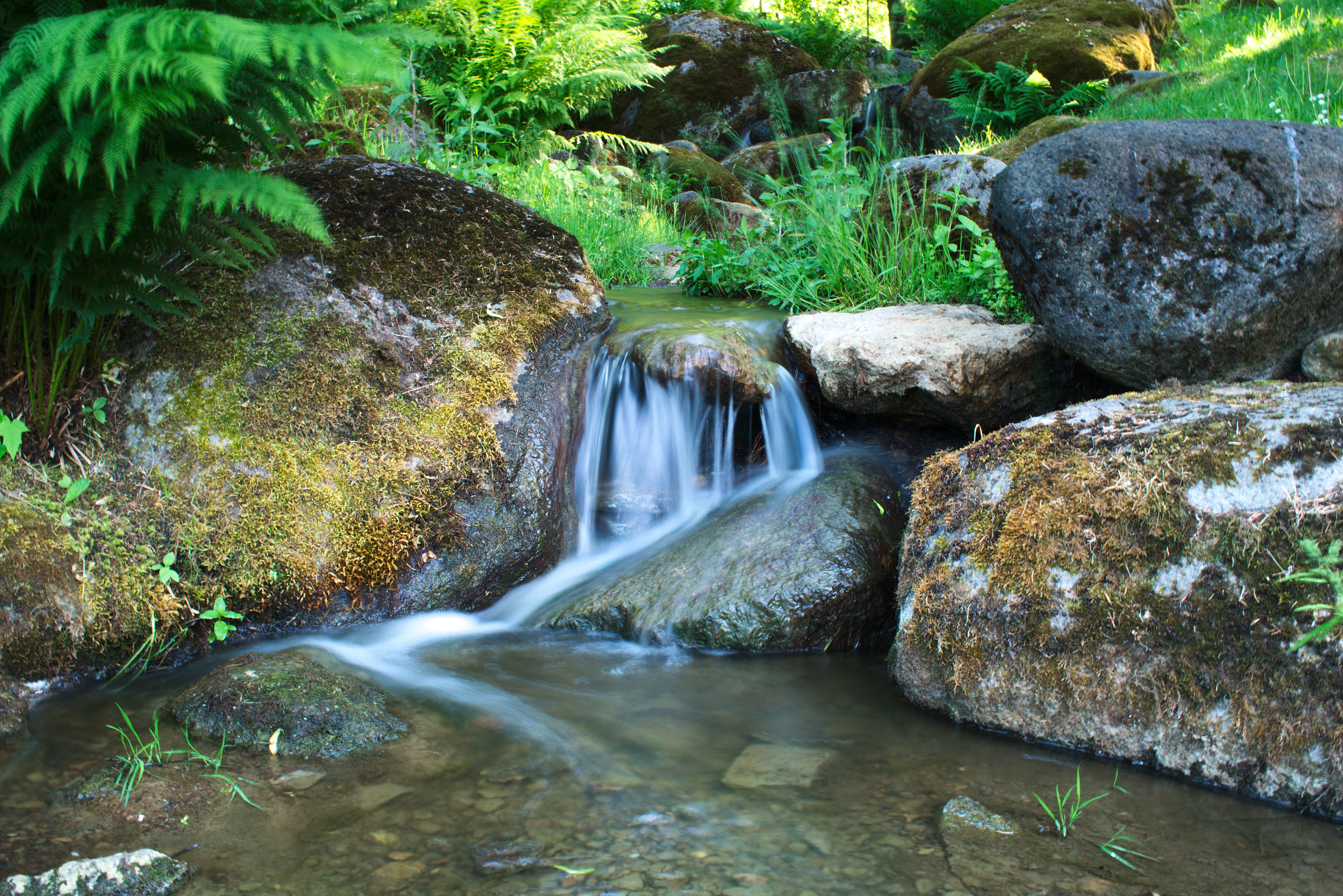 blurred motion, running water, rock - object, 5K, tallinn, day, flowing water, flowing, long exposure, outdoors, exposure, park, river, woods, scenics - nature, HD Wallpaper
