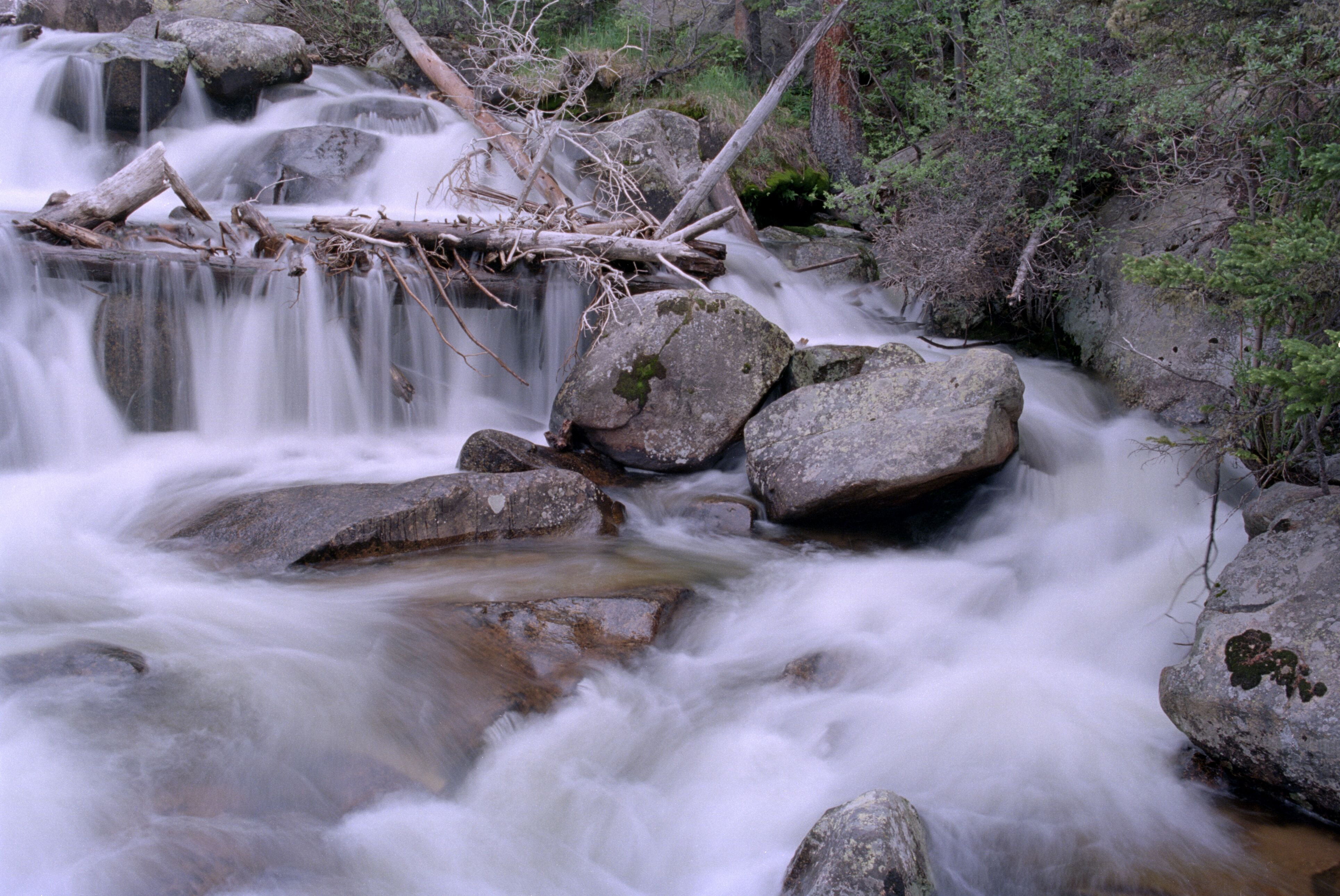 stones, Nikkor, Kodak, Nikon  N2020, water, river, tree, Scan, 4K, nature, freshness, stream, Minolta, 35mm, III, f/2.8, tropical Rainforest, forest, Dual, HD Wallpaper