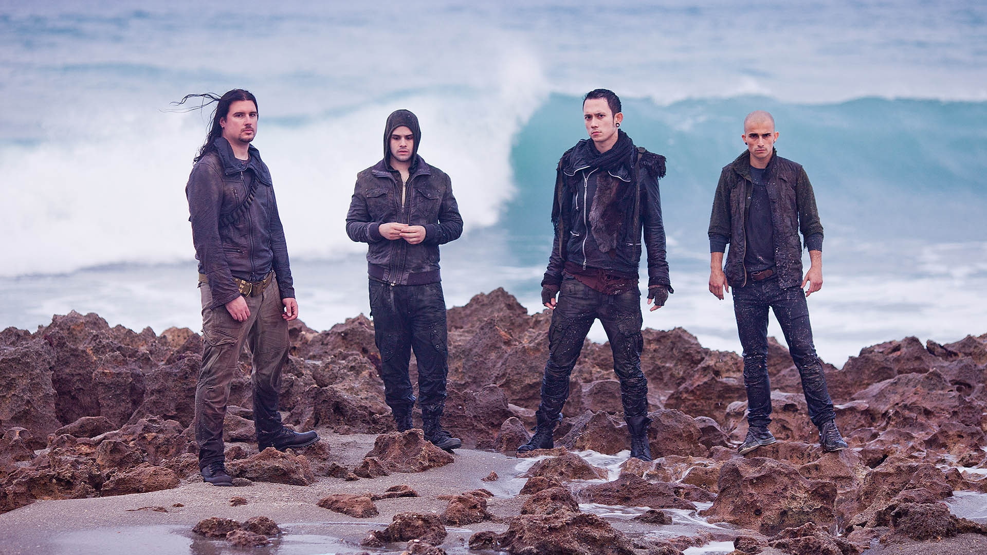 trivium, waves, sea, 1080P, HD Wallpaper
