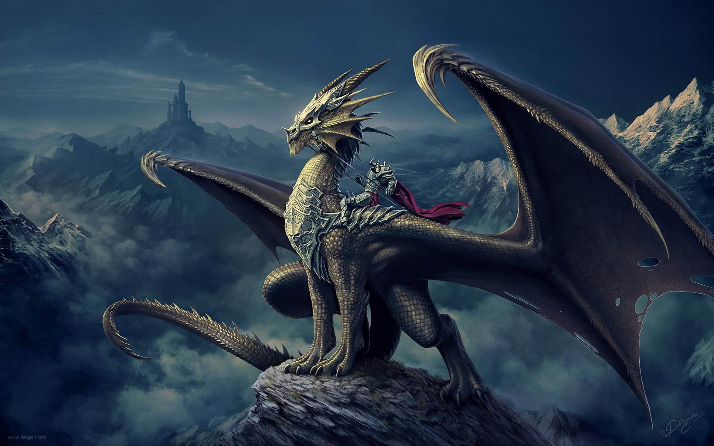 dragon, rider, fantasy, beast, 1080P, awesome, HD Wallpaper