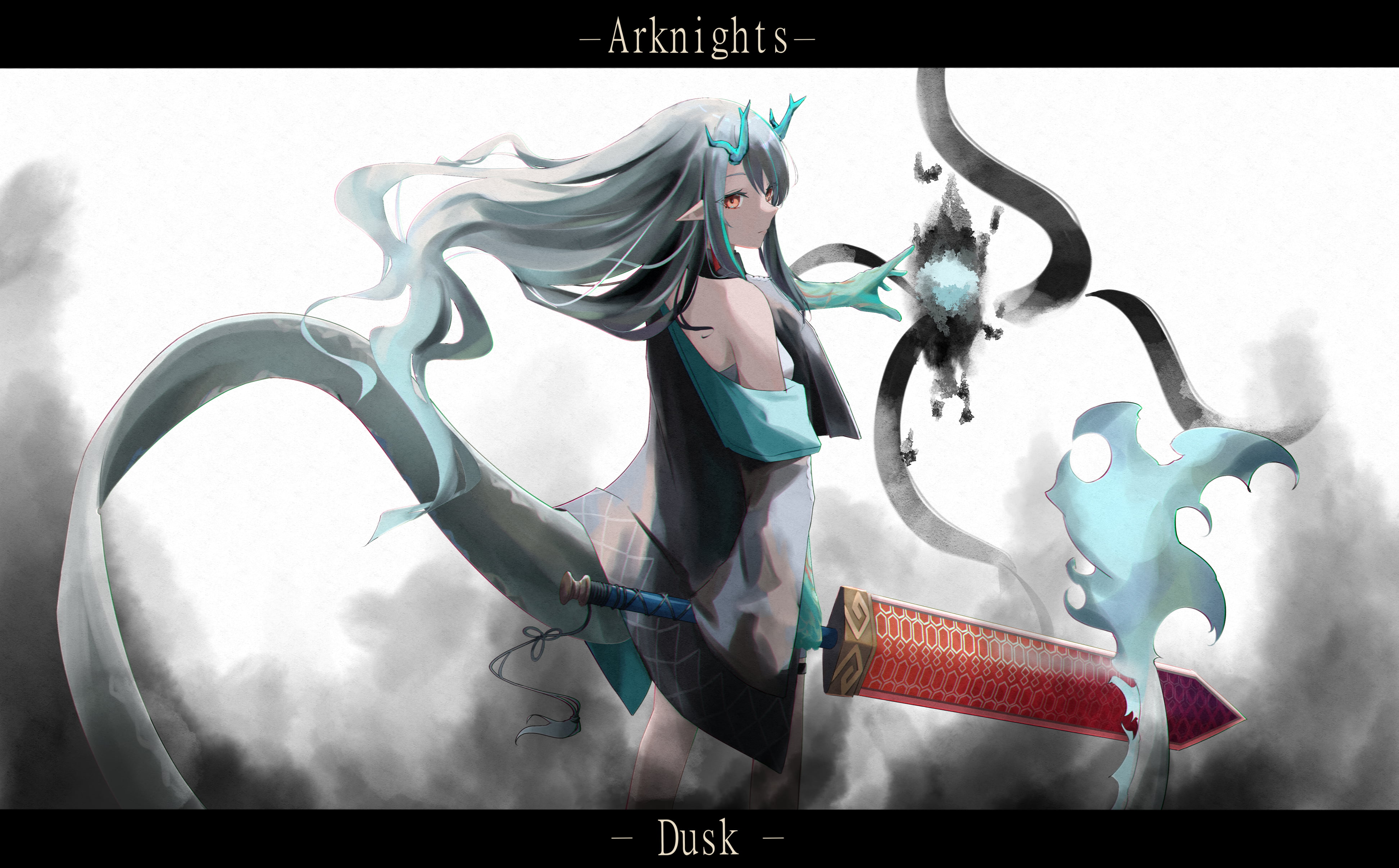 anime, Arknights, anime girls, Dusk (Arknights), dragon girl, 4K, HD Wallpaper