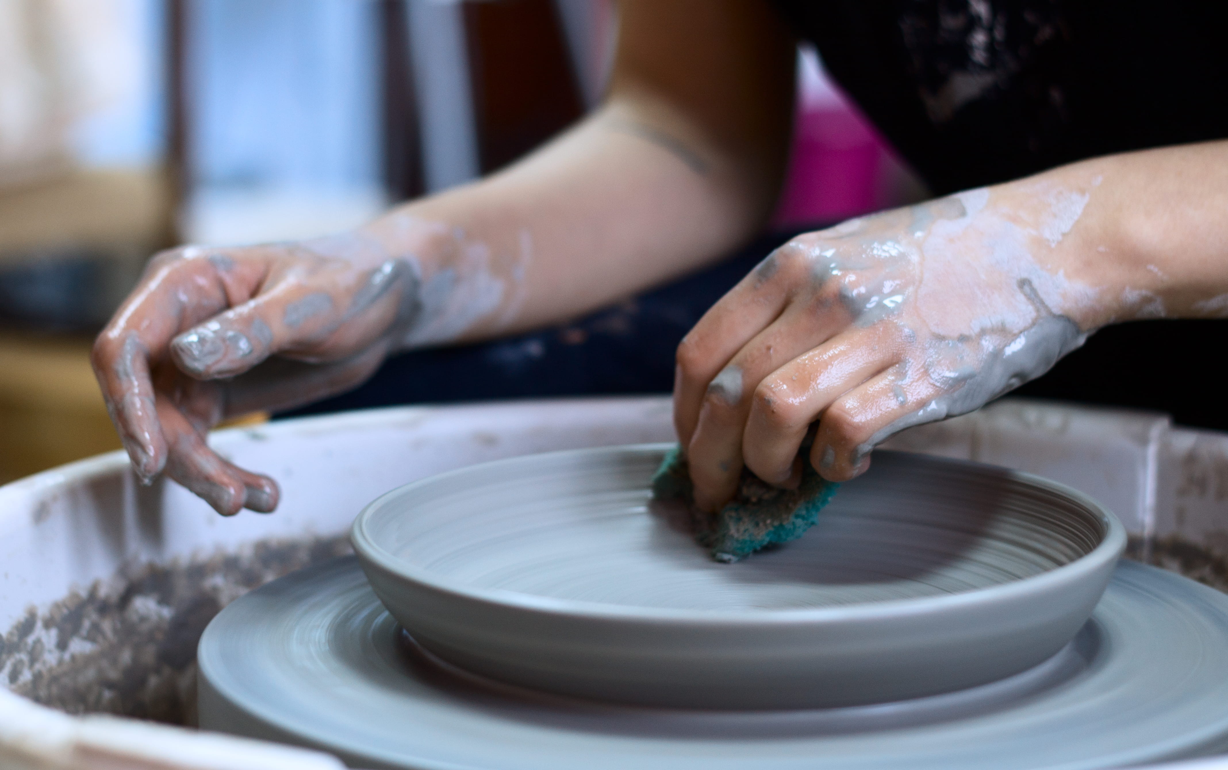 artisan, skill, craft, making, art and craft, indoors, human hand, close-up, mold, human body part, spinning, focus on foreground, creation, clay, occupation, HD Wallpaper