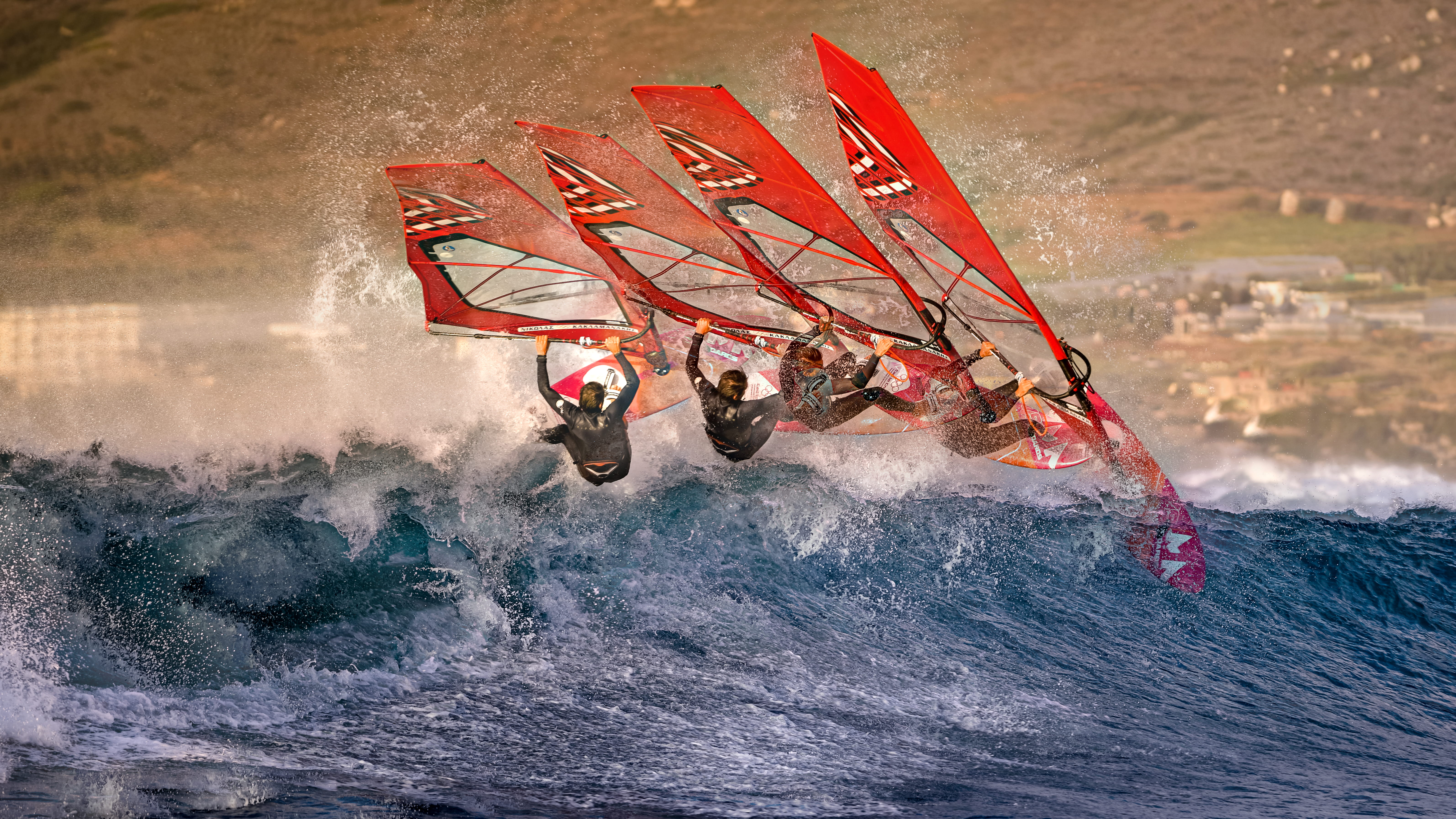 people, nature, vacations, continuous, transportation, adventure, wave, outdoors, shot, high speed photography, windsurfer, motion, riding, extreme sport, HD Wallpaper