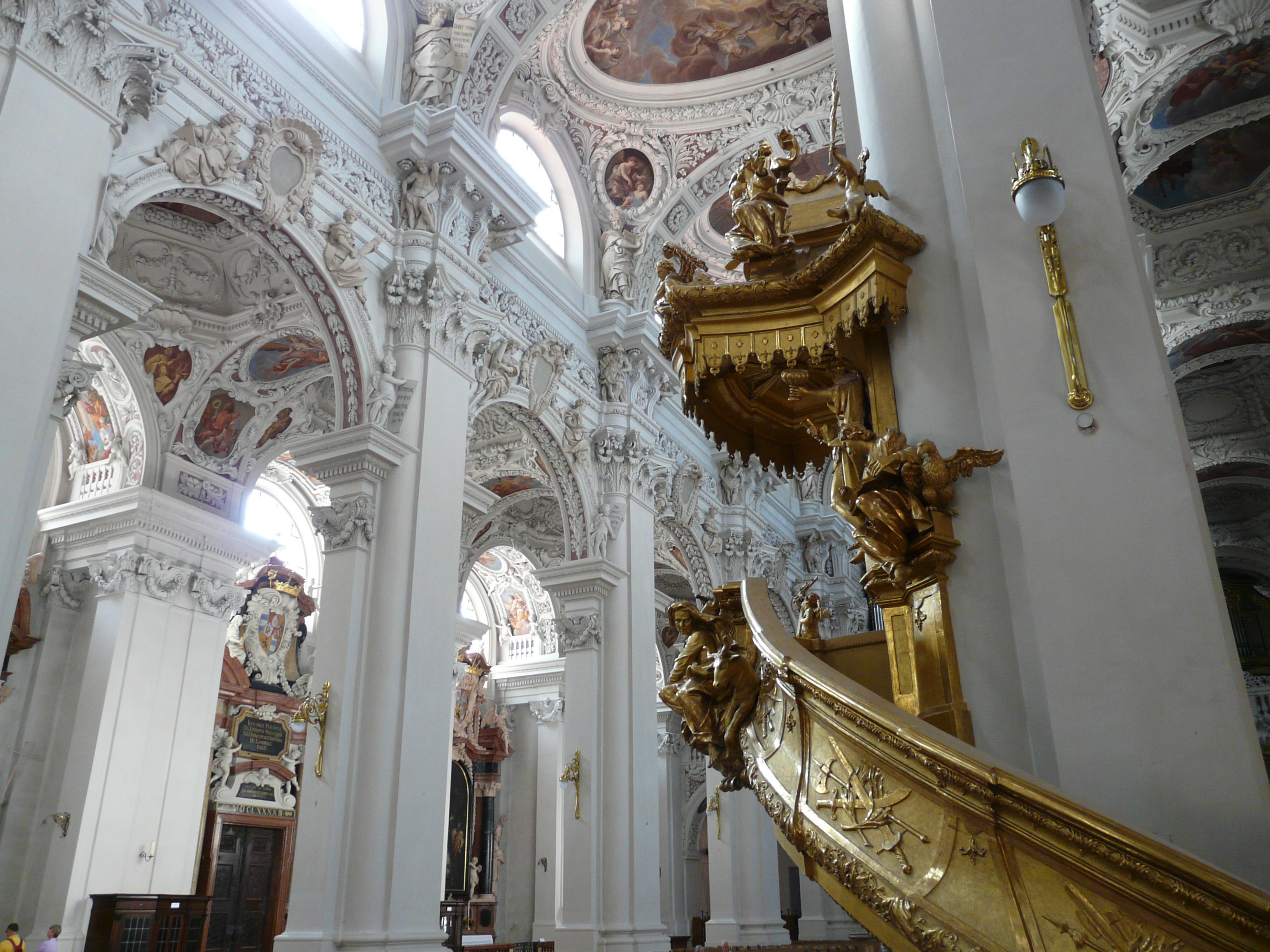 architecture and art, house, architecture, concrete, passau, indoors, church, building, architectural column, creativity, baroque, white, dom, place of worship, HD Wallpaper