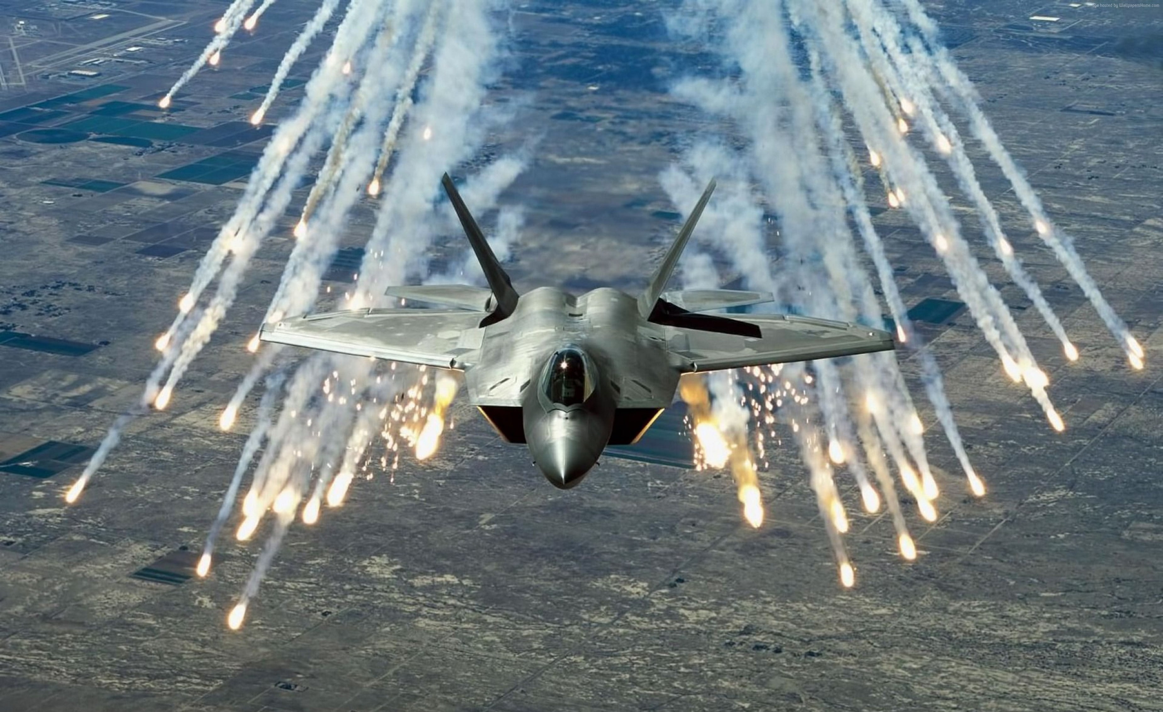 Martin, air superiority fighter, shooting, 2K, Raptor F-22, stealth, U.S. Air Force, HD Wallpaper
