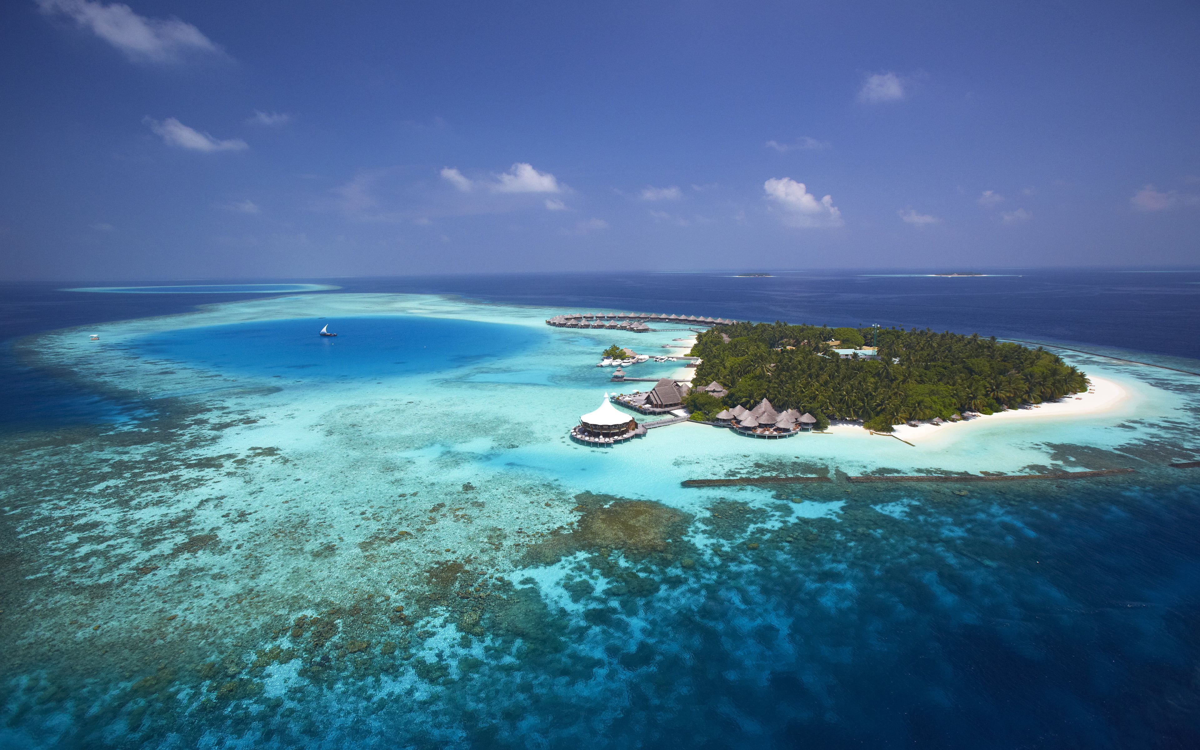 baros, aerial, lagoon, sky, land, cloud - sky, horizon, horizon over water, no people, beach, swimming pool, scenics - nature, desktop, tranquil scene, HD Wallpaper