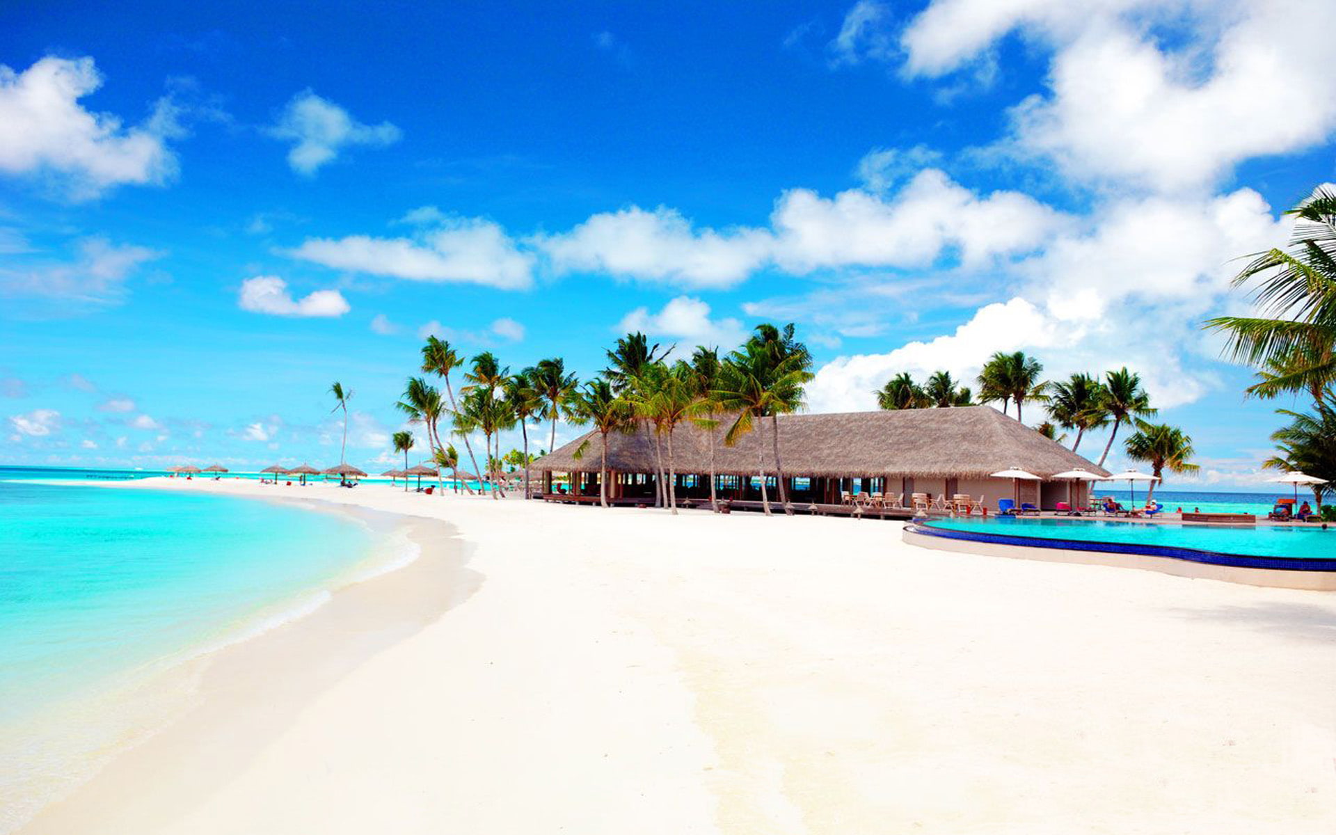 beaches, 1080P, white, indian, islands, maldives, ocean, hd, sand, HD Wallpaper