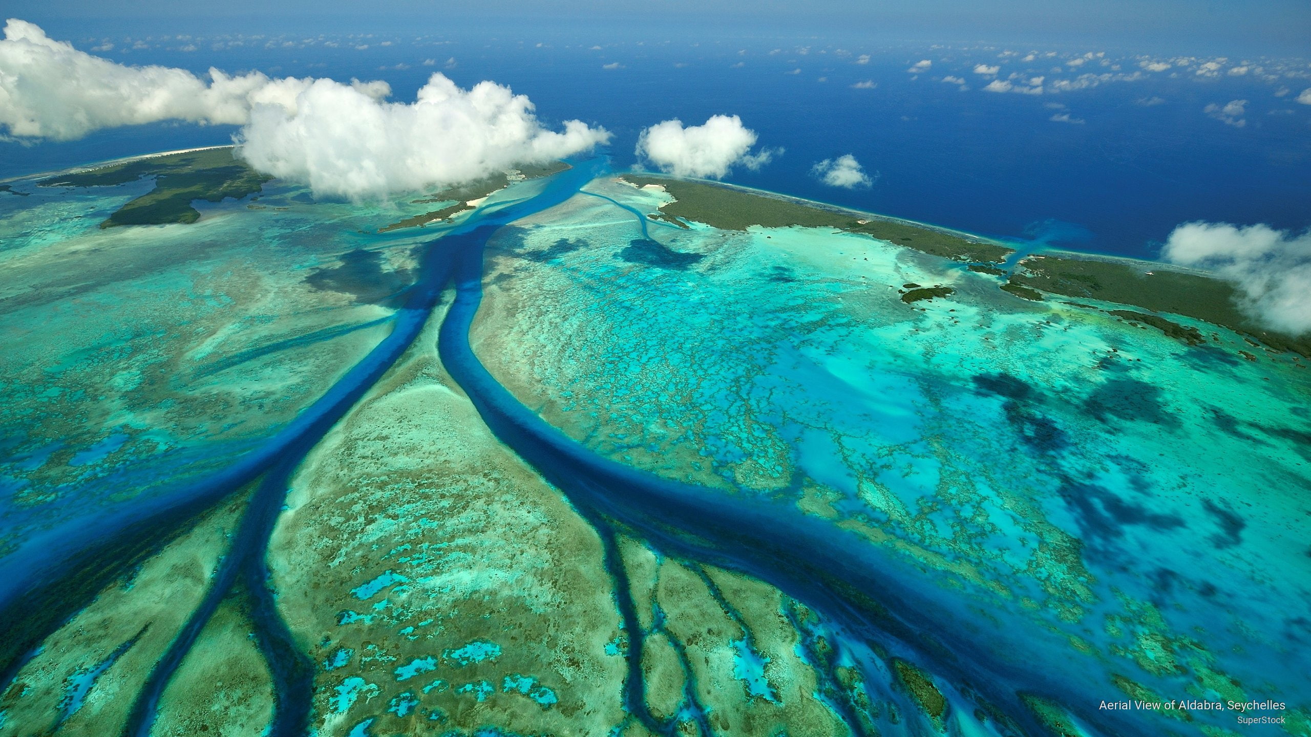 Islands, 2K, view, seychelles, aldabra, aerial, HD Wallpaper