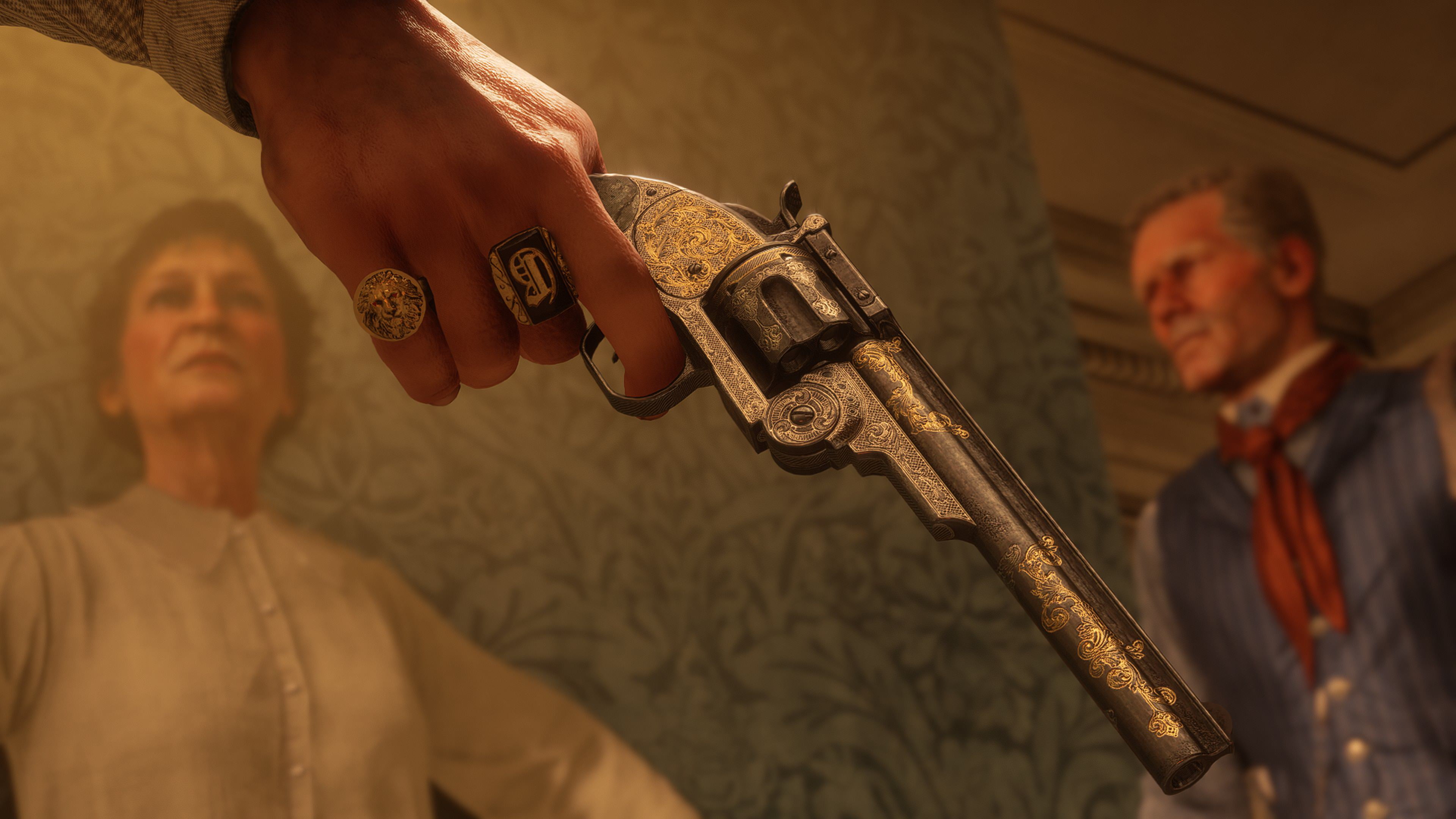 close-up, working, indoors, human hand, weapon, real people, 4K, two people, adult, communication, Rockstar Games, holding, people, males, men, Red Dead Redemption, HD Wallpaper