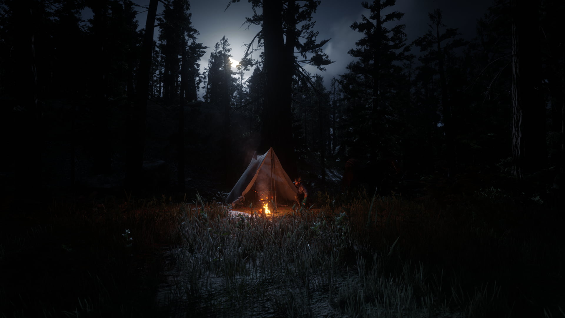 Rockstar Games, camping, landscape, Red Dead Redemption 2, video games, 1080P, HD Wallpaper