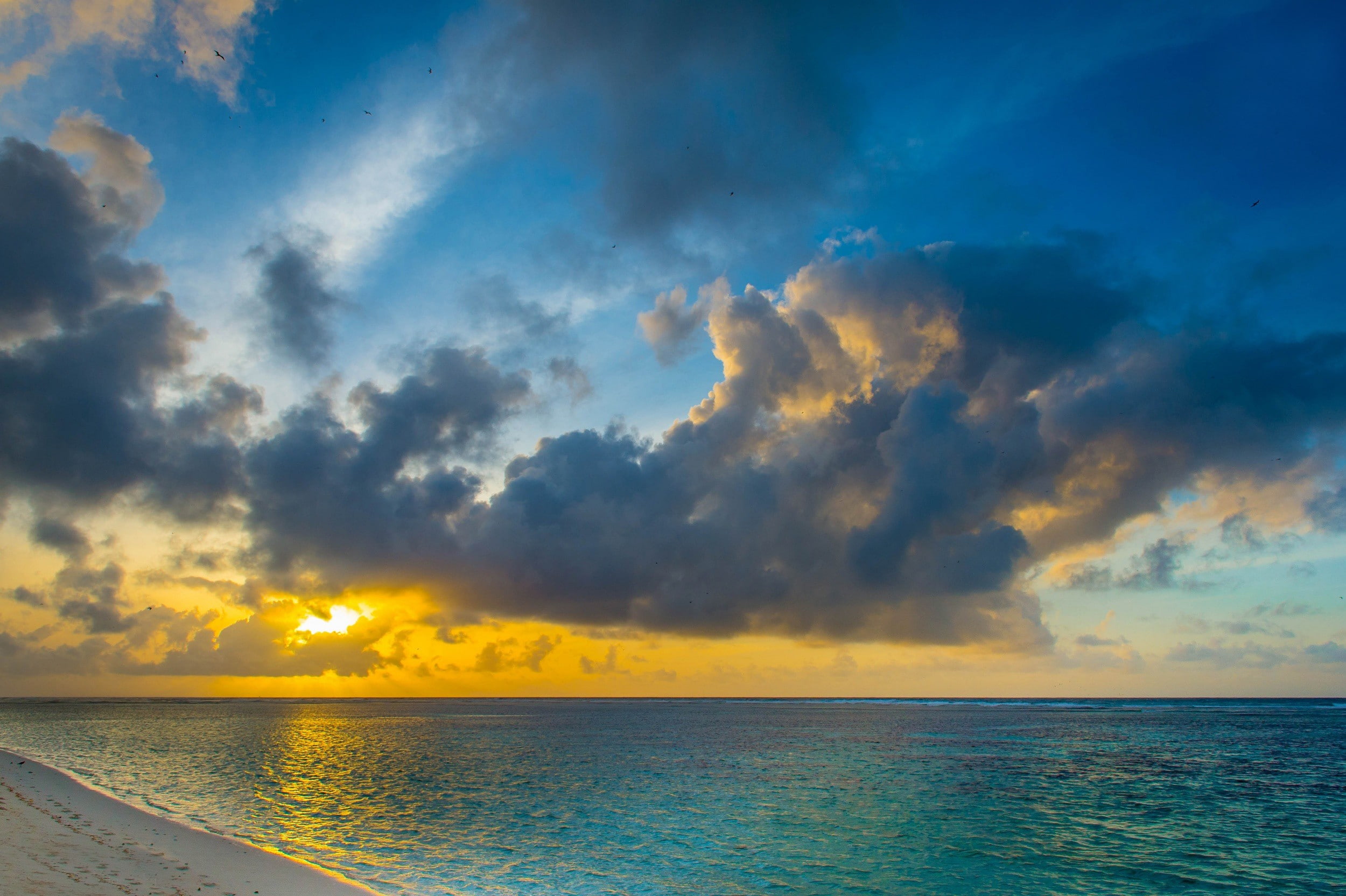 1080P, Indian, dawn, Ocean, HD Wallpaper