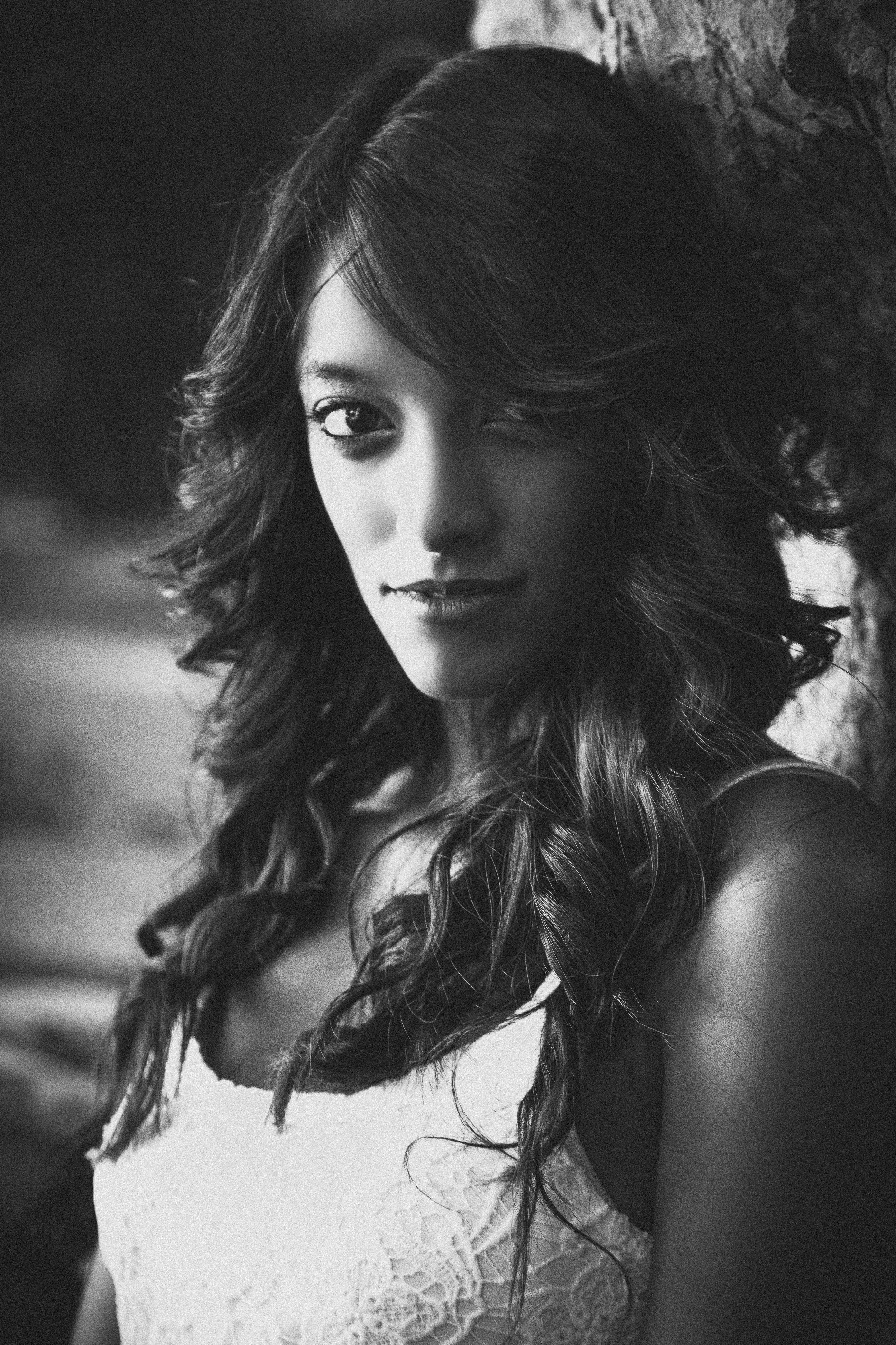 beautiful, hair, grayscale, real people, person, face, woman, photo, focus on foreground, facial expression, adult, outdoors, close-up, young women, fashion, Phone HD Wallpaper