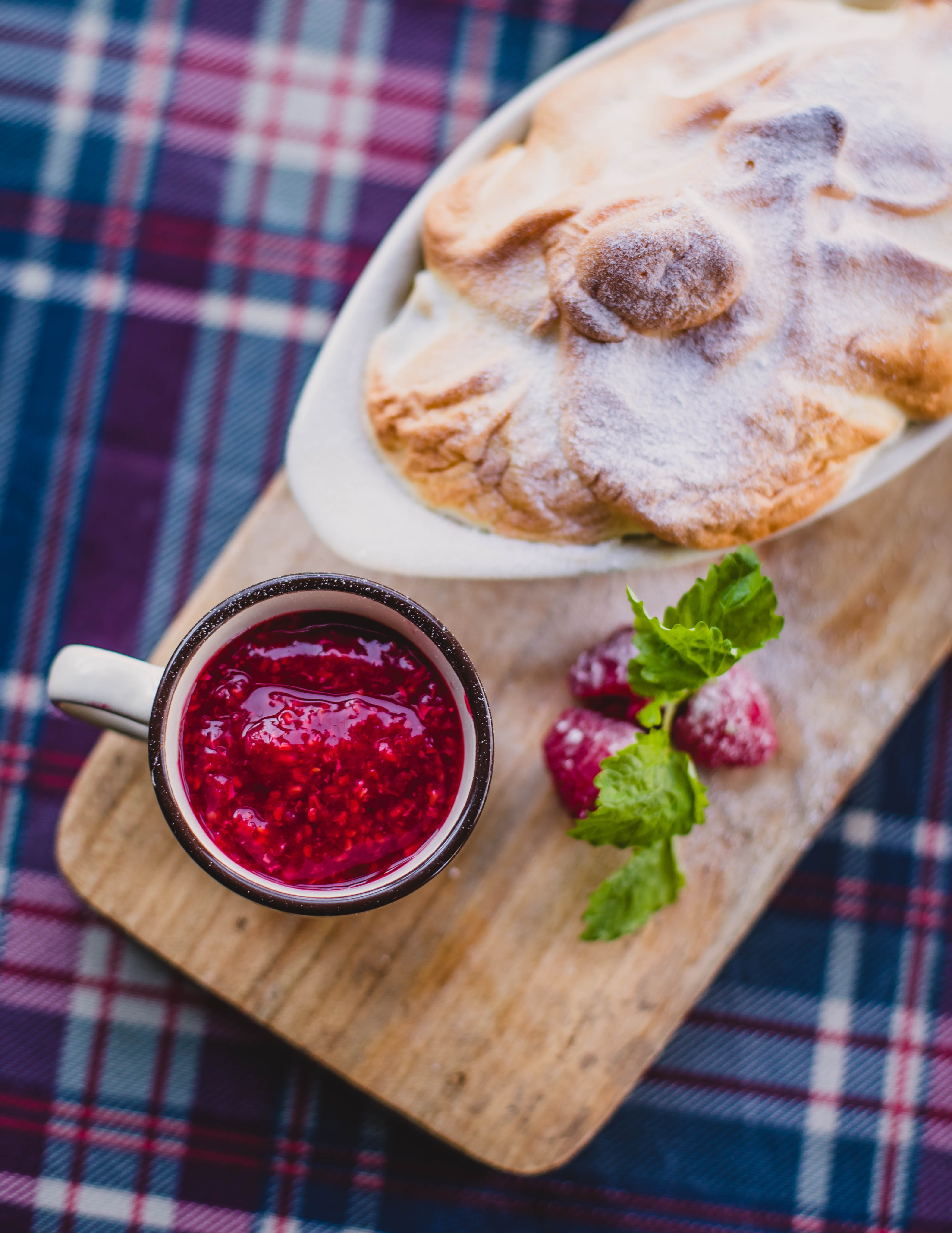 wood, garnish, fruits, food and drink, ready-to-eat, herb, mint leaf - culinary, tablecloth, no people, pastry, table, spoon, healthy eating, brown, berries, Phone HD Wallpaper