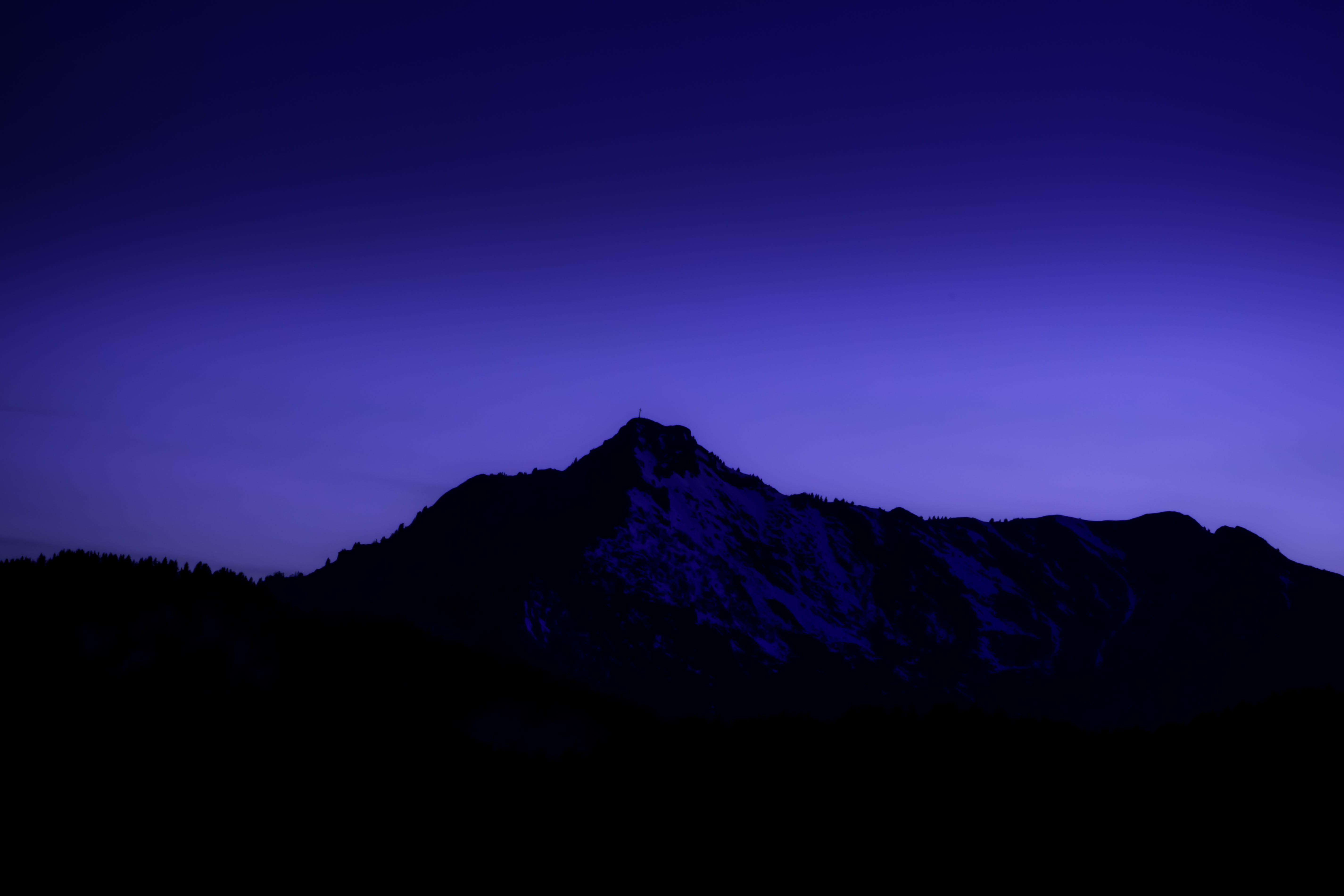 purple, adventure, mountain, tranquil Scene, black, no People, dark, morning, twilight, gradient, sun, stars, peak, dawn, orange Color, dusk, scenics, extreme Terrain, HD Wallpaper