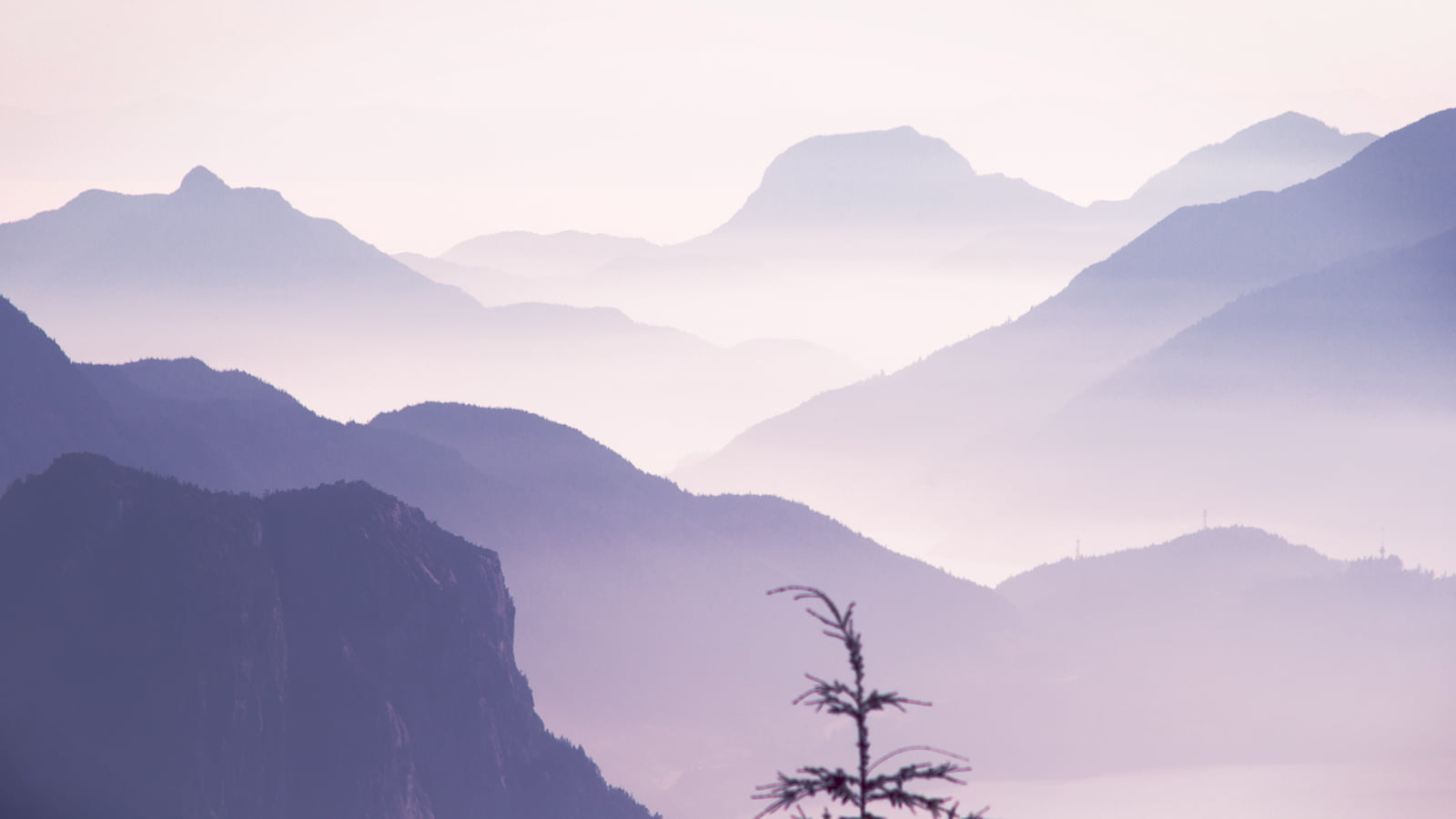 sunset, outdoors, asia, daytime, in the fog, cover, mountain Peak, cloud, British  Columbia, hill, Canada, cloud cover, nature, landscape, gradient, scenics, HD Wallpaper