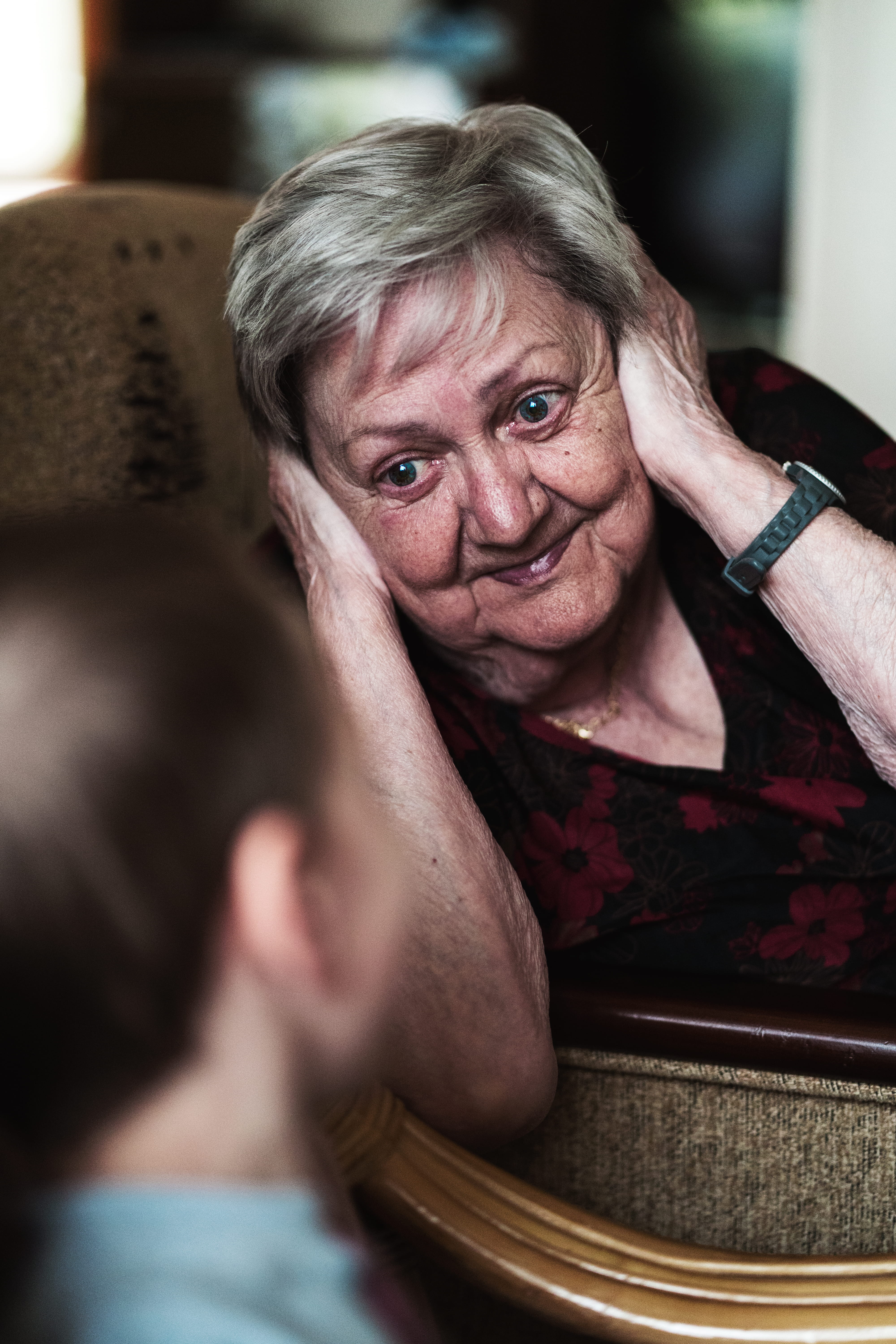 human, headshot, grandmother, lifestyles, covering, family, person, photo, portrait, hungary, looking, old woman, smile, 5K, sitting, happy, face, leisure activities, Phone HD Wallpaper
