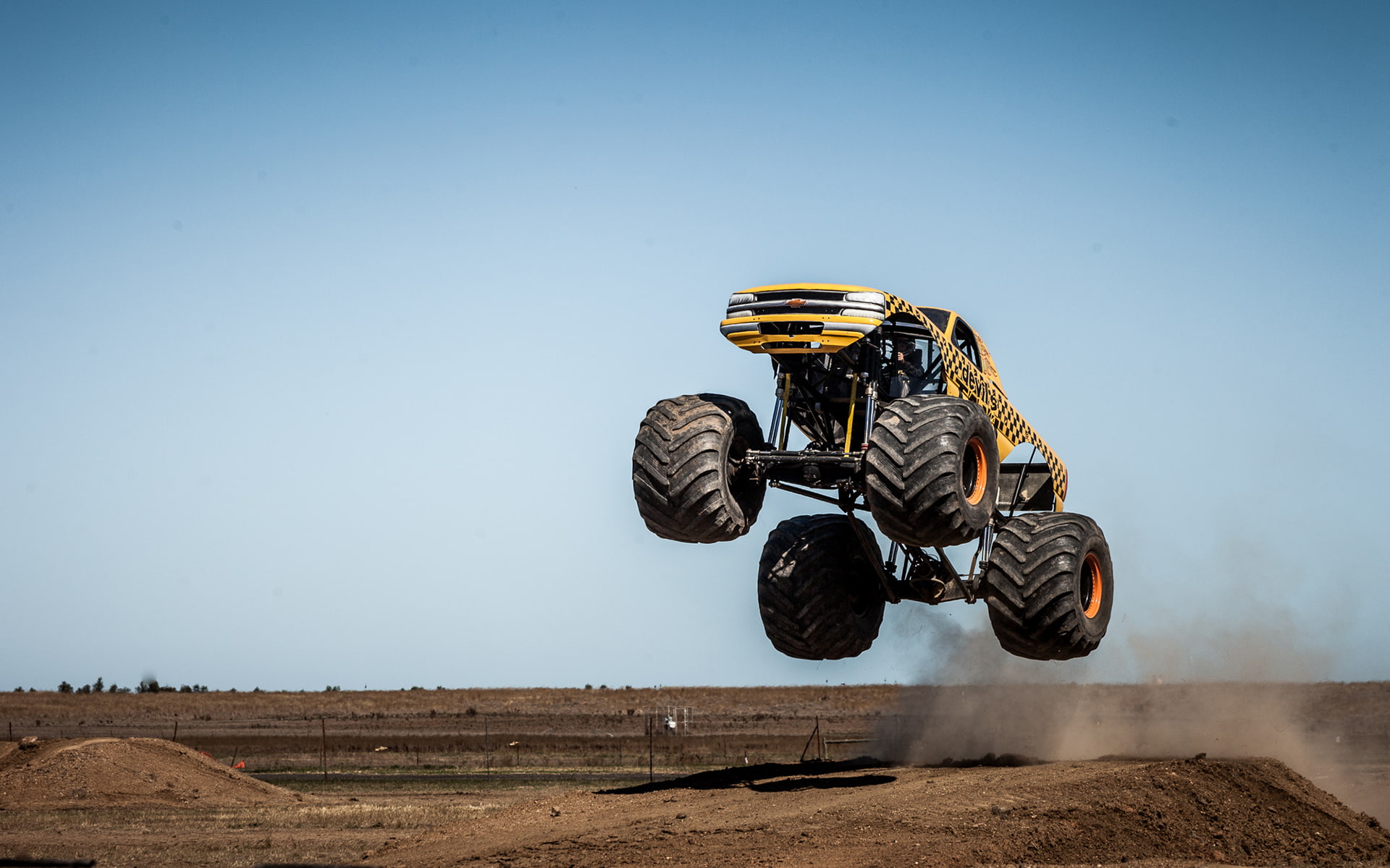 truck, stop, monster, action, 1080P, jump, HD Wallpaper
