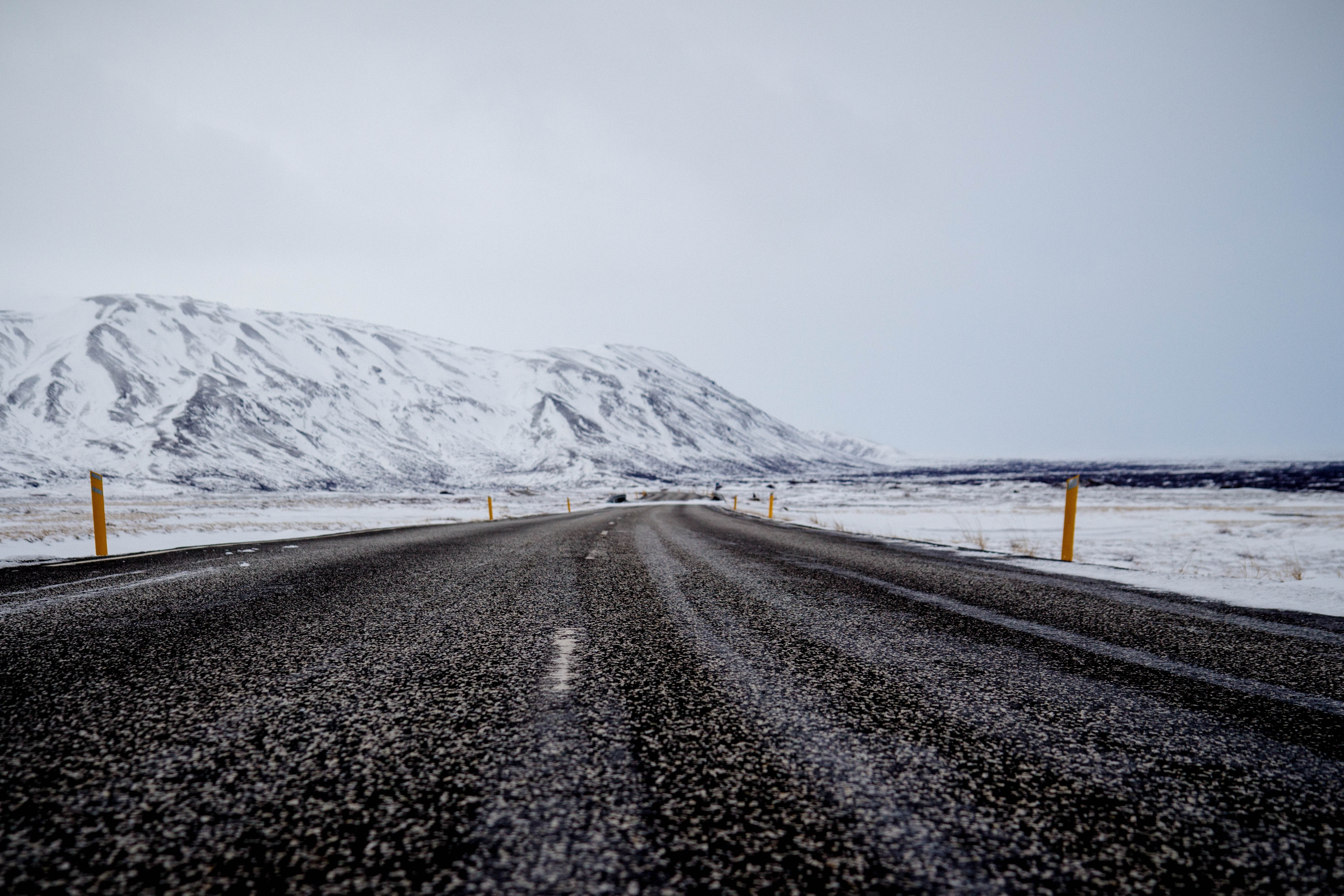 water, ice, highway, cold temperature, way, trip, no people, diminishing perspective, horizon, drive, mountain, asphalt, cold - Temperature, direction, HD Wallpaper