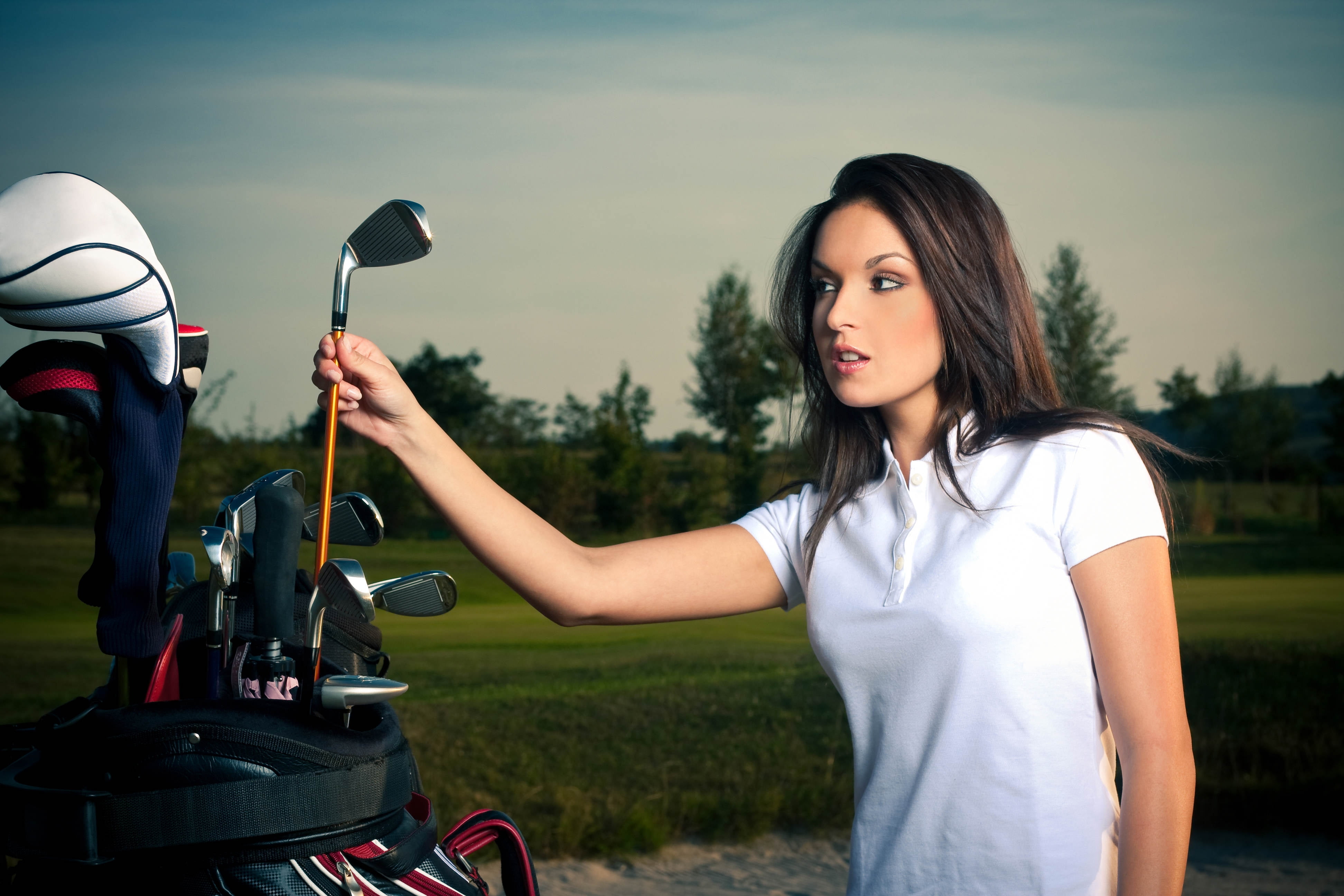 happiness, adult, enjoyment, beauty, focus on foreground, polo, looking At Camera, transportation, golf, outdoors, relaxation, beautiful woman, hairstyle, HD Wallpaper