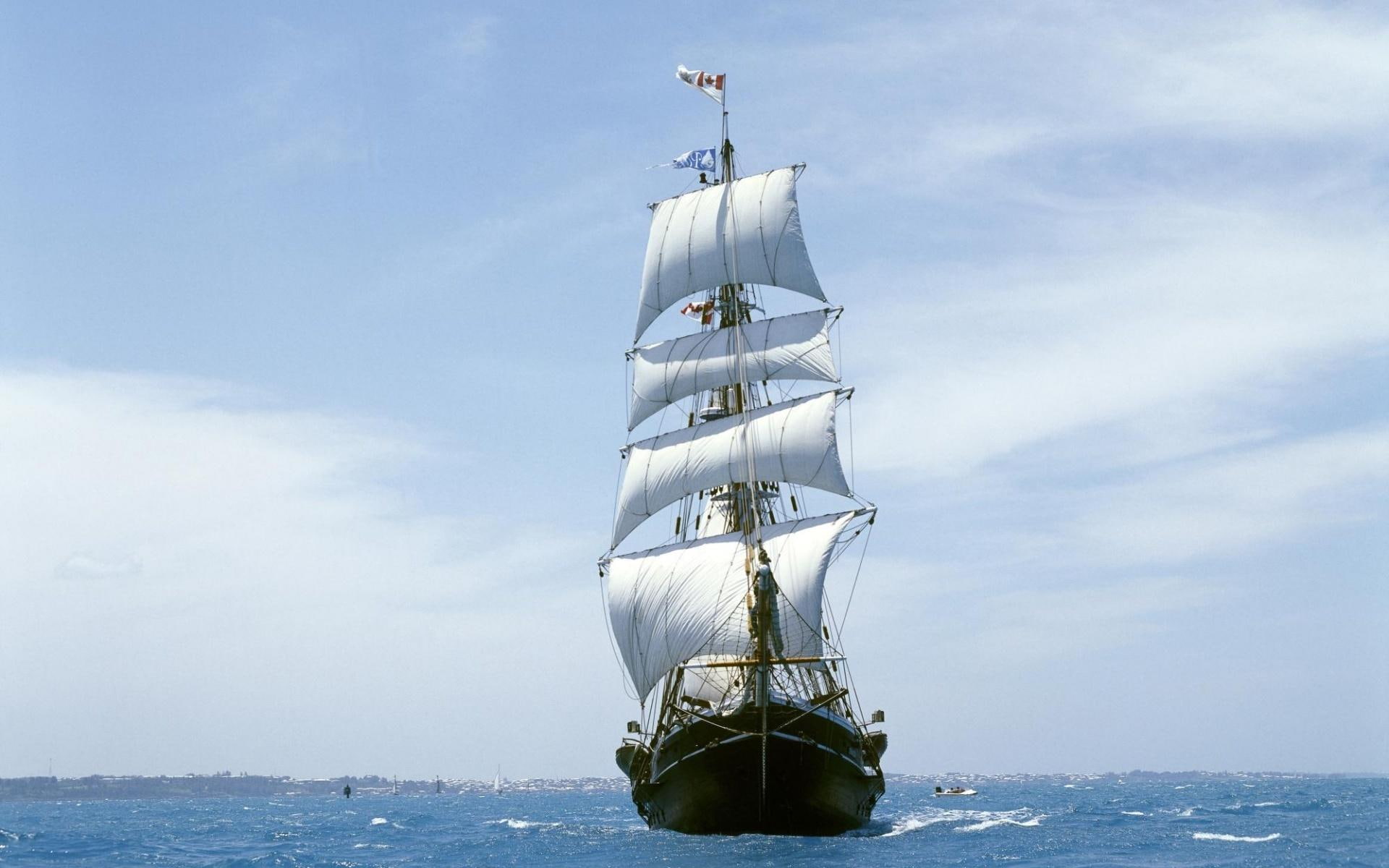 1080P, blue, sails, sailor, sailboats, boats, above, HD Wallpaper