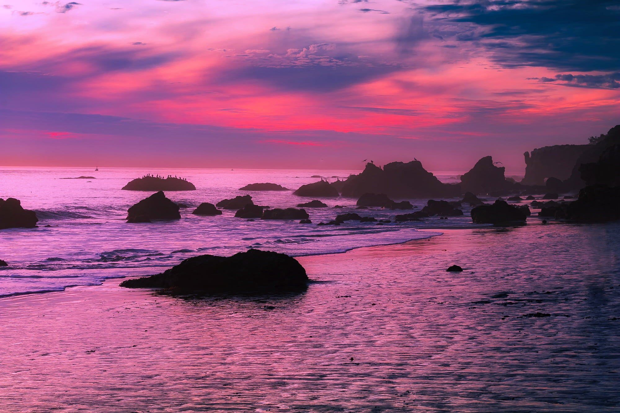 purple, tranquility, cloud - sky, reflections, rocky, water, nature, tourism, colorful, stones, sky, beautiful, reflection, boulders, dramatic sky, land, HD Wallpaper