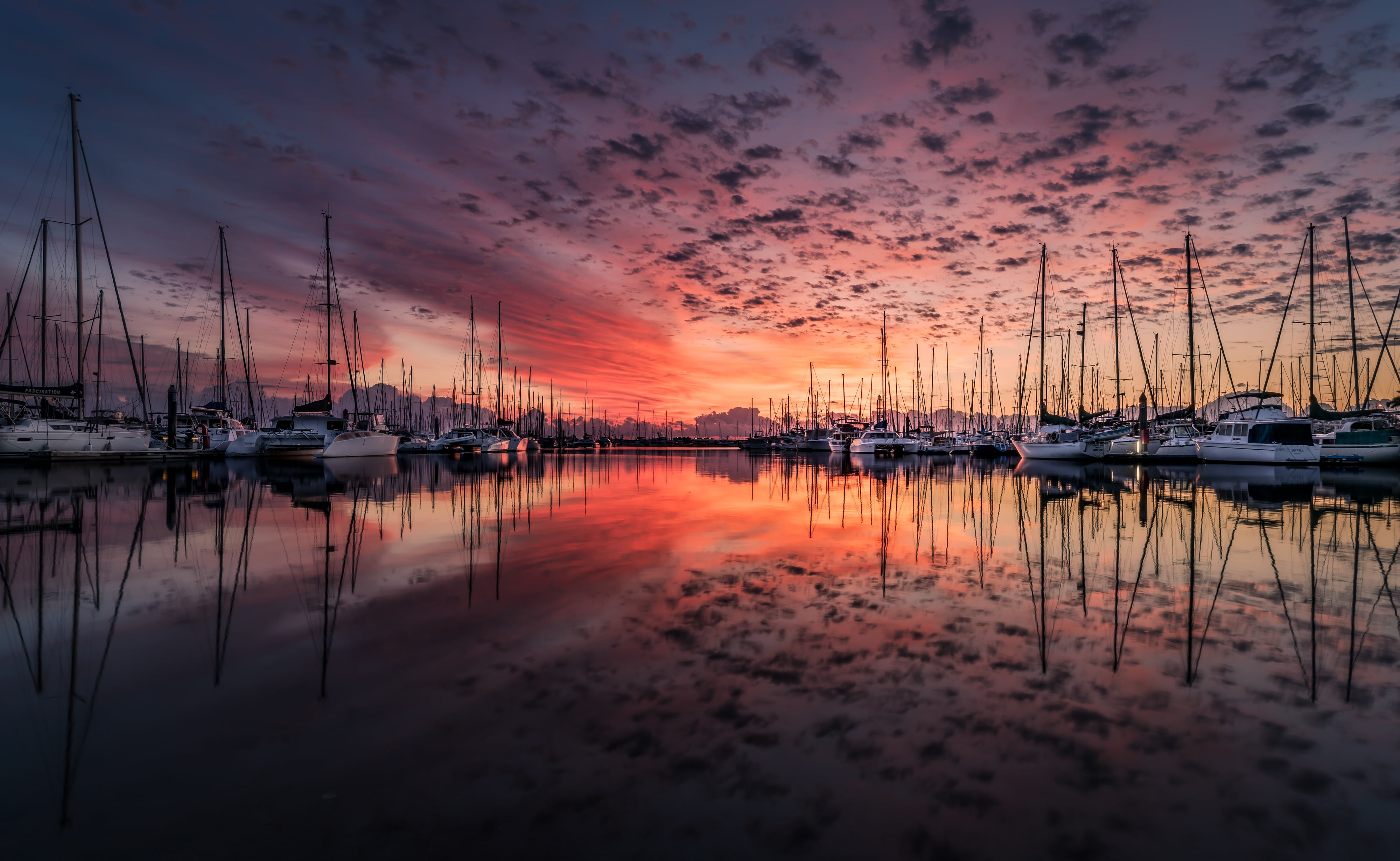 cruise, harbor, sunset, waterfront, tranquil scene, landscape, nature, scenics - nature, boat, boating, marina, no people, sky, white, ocean, maritime, HD Wallpaper