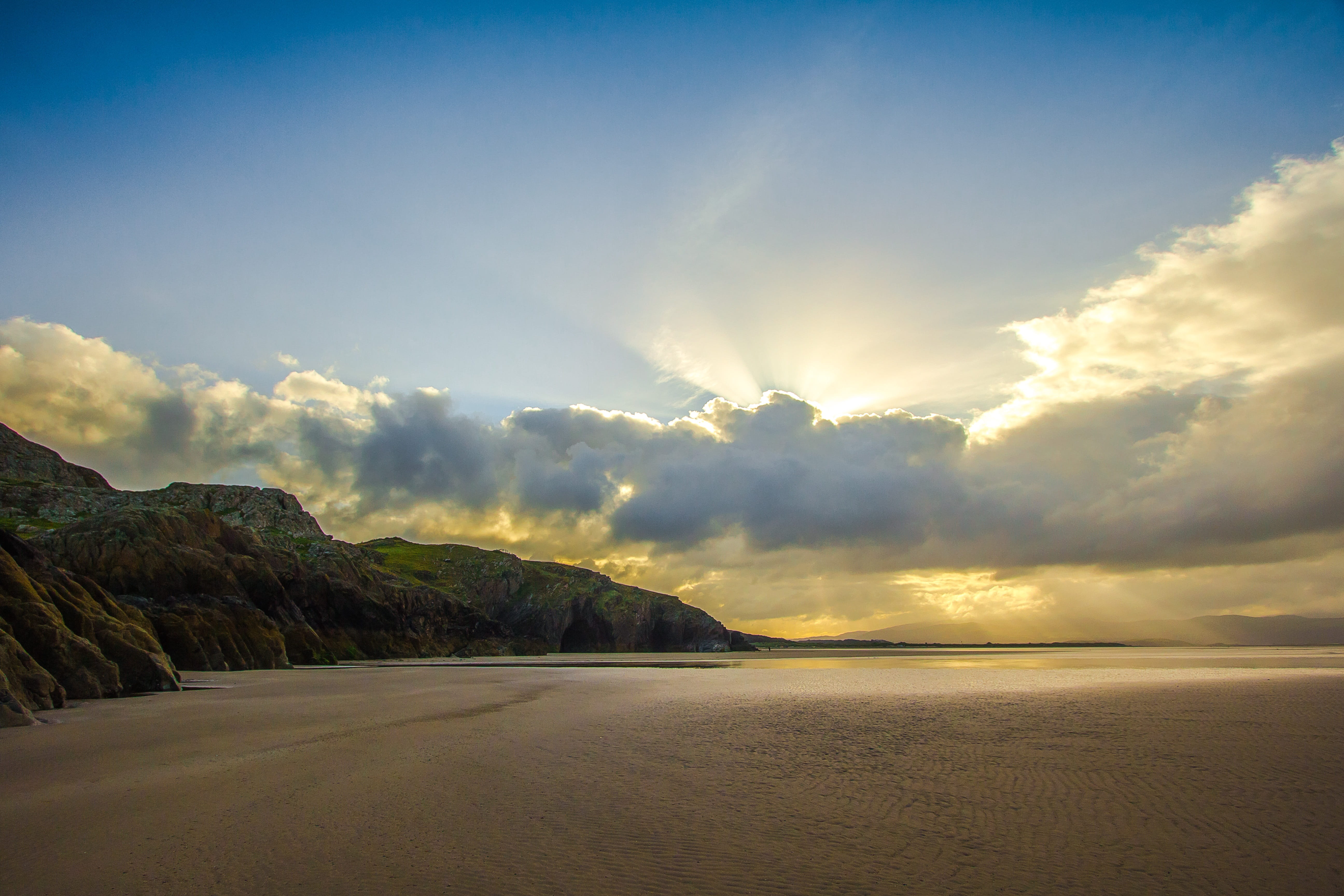 environment, sea, cloud - sky, scenics - nature, outdoors, land, sunlight, vast, seashore, dusk, beauty in nature, tranquil scene, no people, beach, idyllic, HD Wallpaper