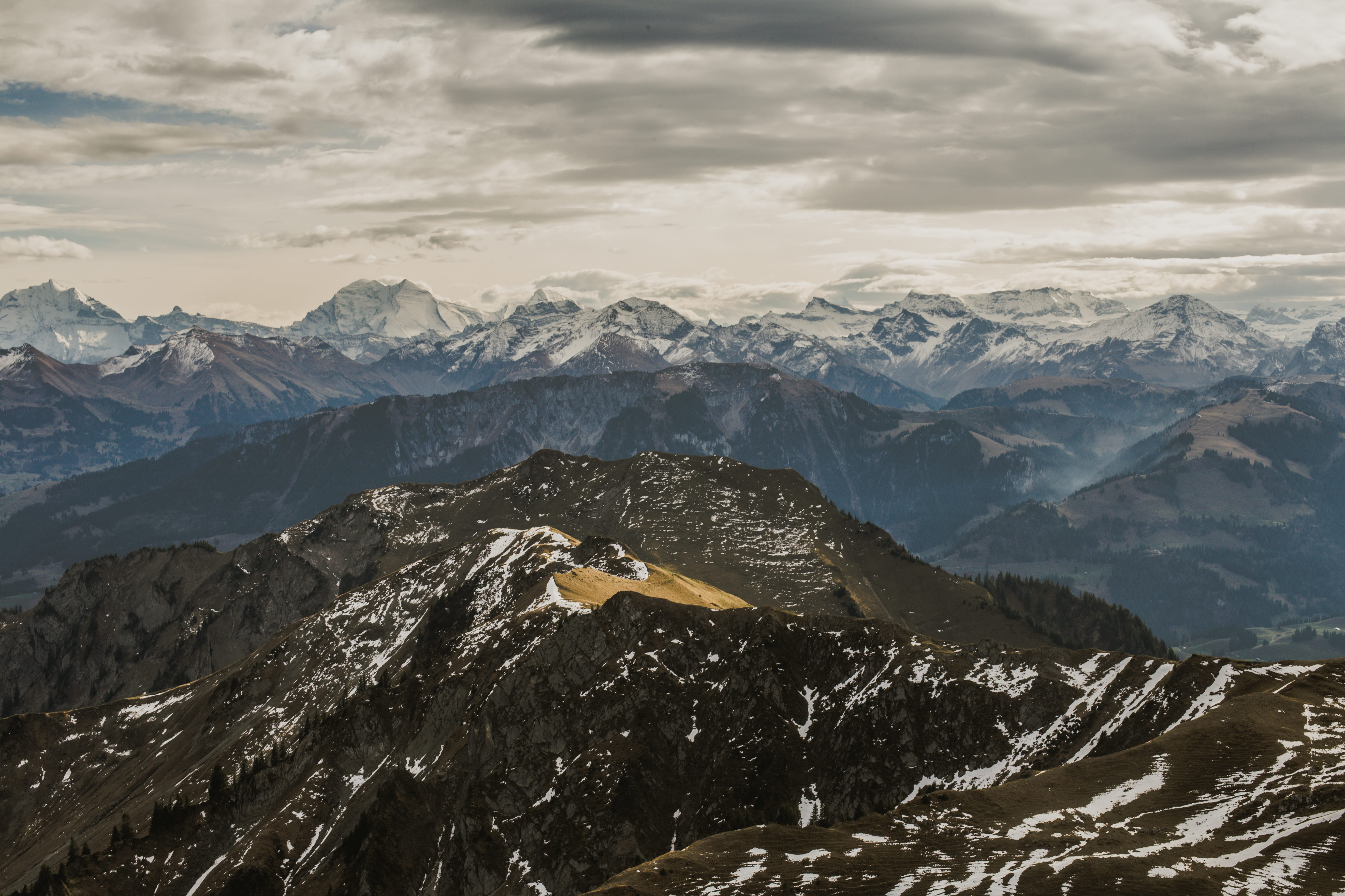 5K, mountain, black, photography, switzerland, outdoors, cold temperature, peak, tranquil scene, swiss, mountain range, winter, formation, mountains, sublime, HD Wallpaper