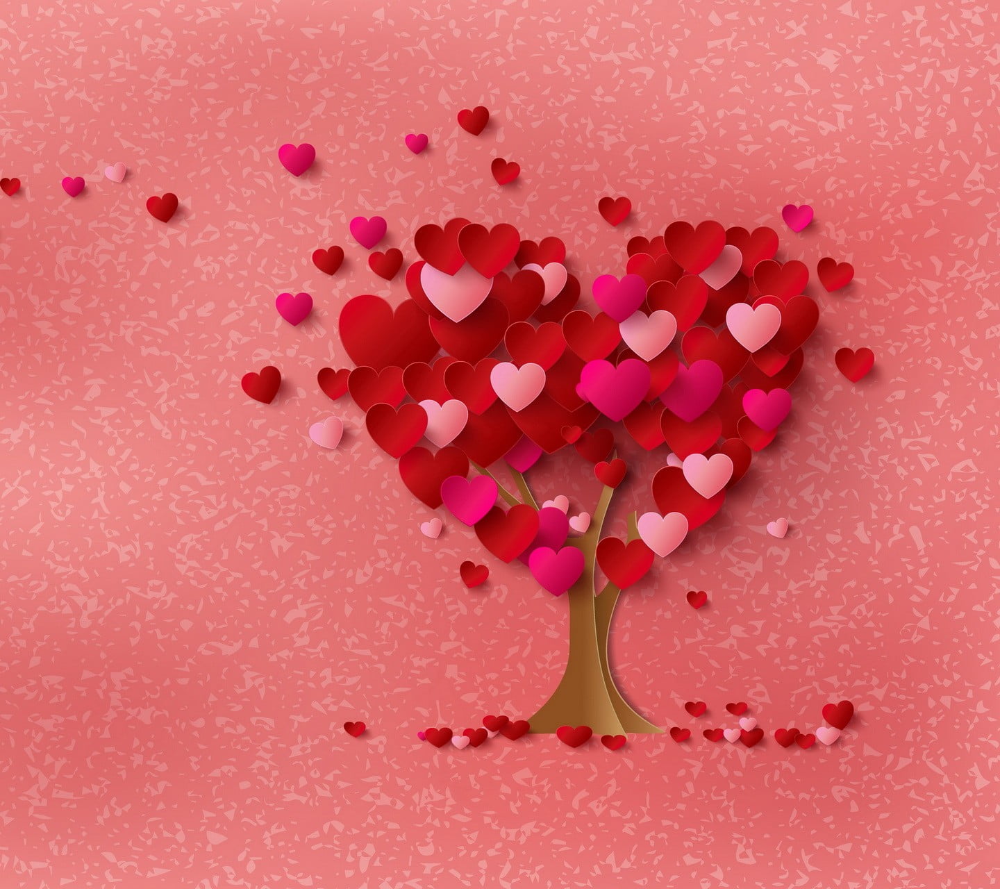 wall, studio shot, emotion, indoors, creativity, decor, food, pink color, close-up, sweet food, colored background, red, heart shape, tree, nature, no people, HD Wallpaper