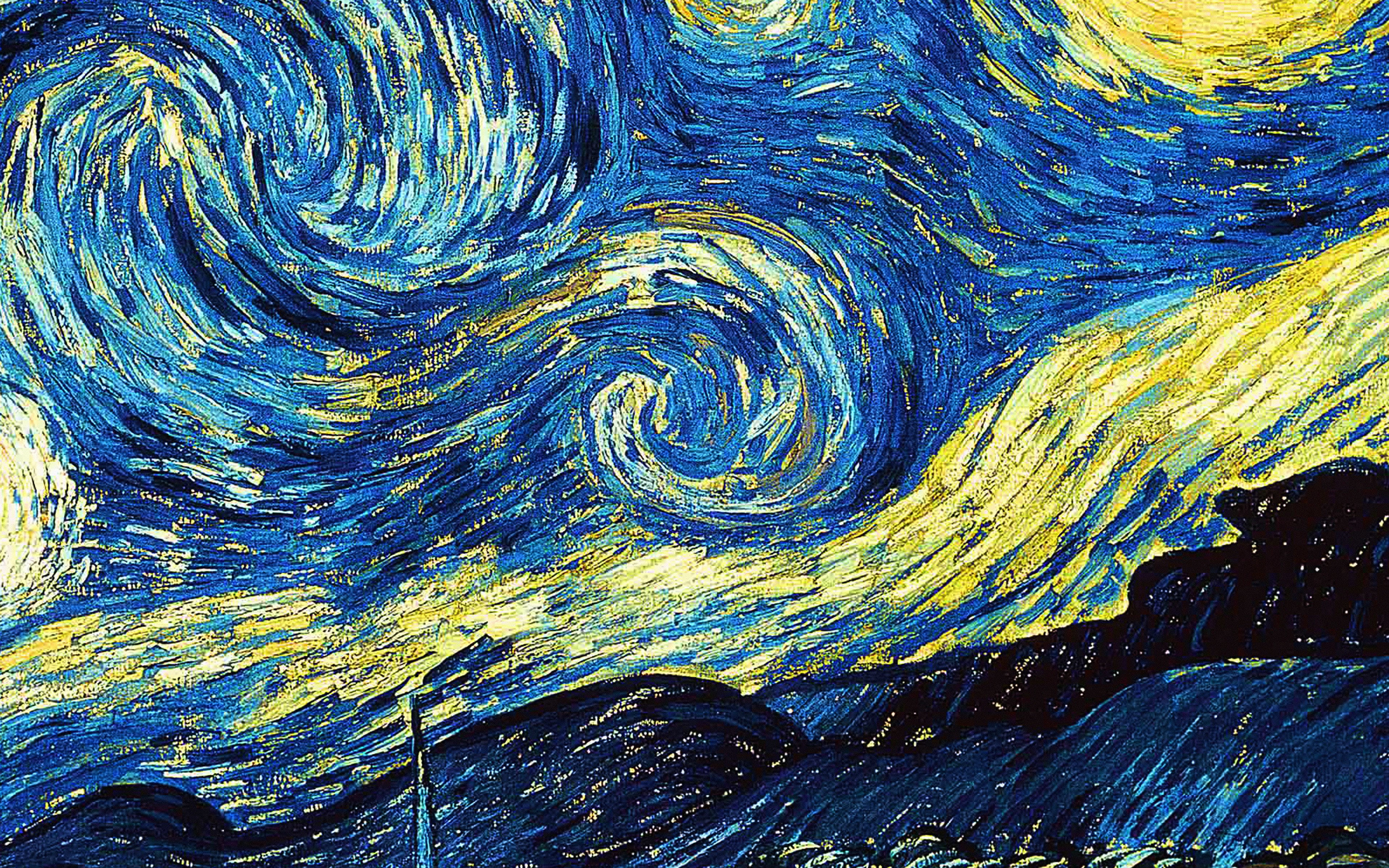 blue, design, night, vicent, natural pattern, starry, full frame, multi colored, van, pattern, art and craft, backgrounds, beauty in nature, textured, day, HD Wallpaper