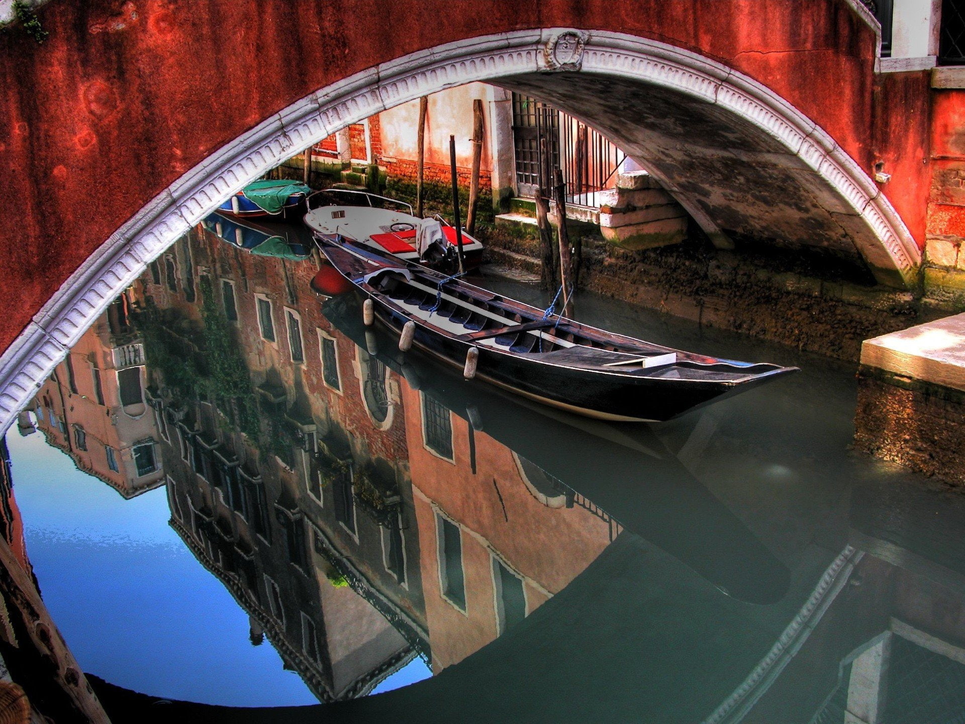 art, boat, kitty, hd, 1920x1440 px, hello, anime, px, REFLECTION, x, 1080P, HD Wallpaper