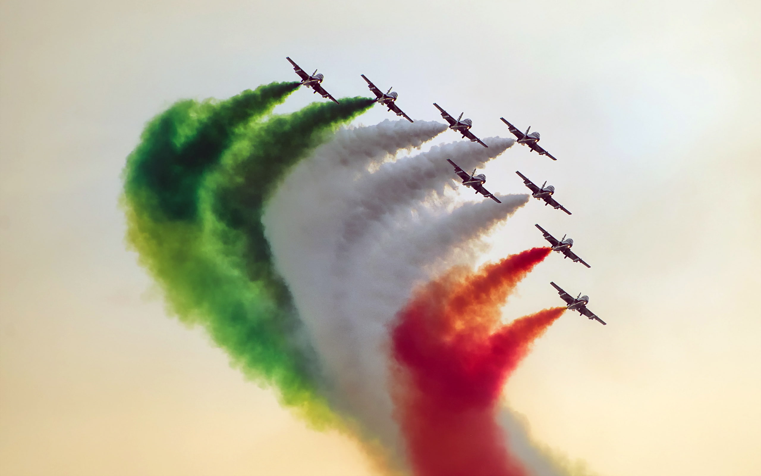 sky, Indian, military airplane, Jet, Force, Fighters, transportation, fighter plane, on the move, teamwork, plane, vapor trail, no people, 2K, low angle view, HD Wallpaper