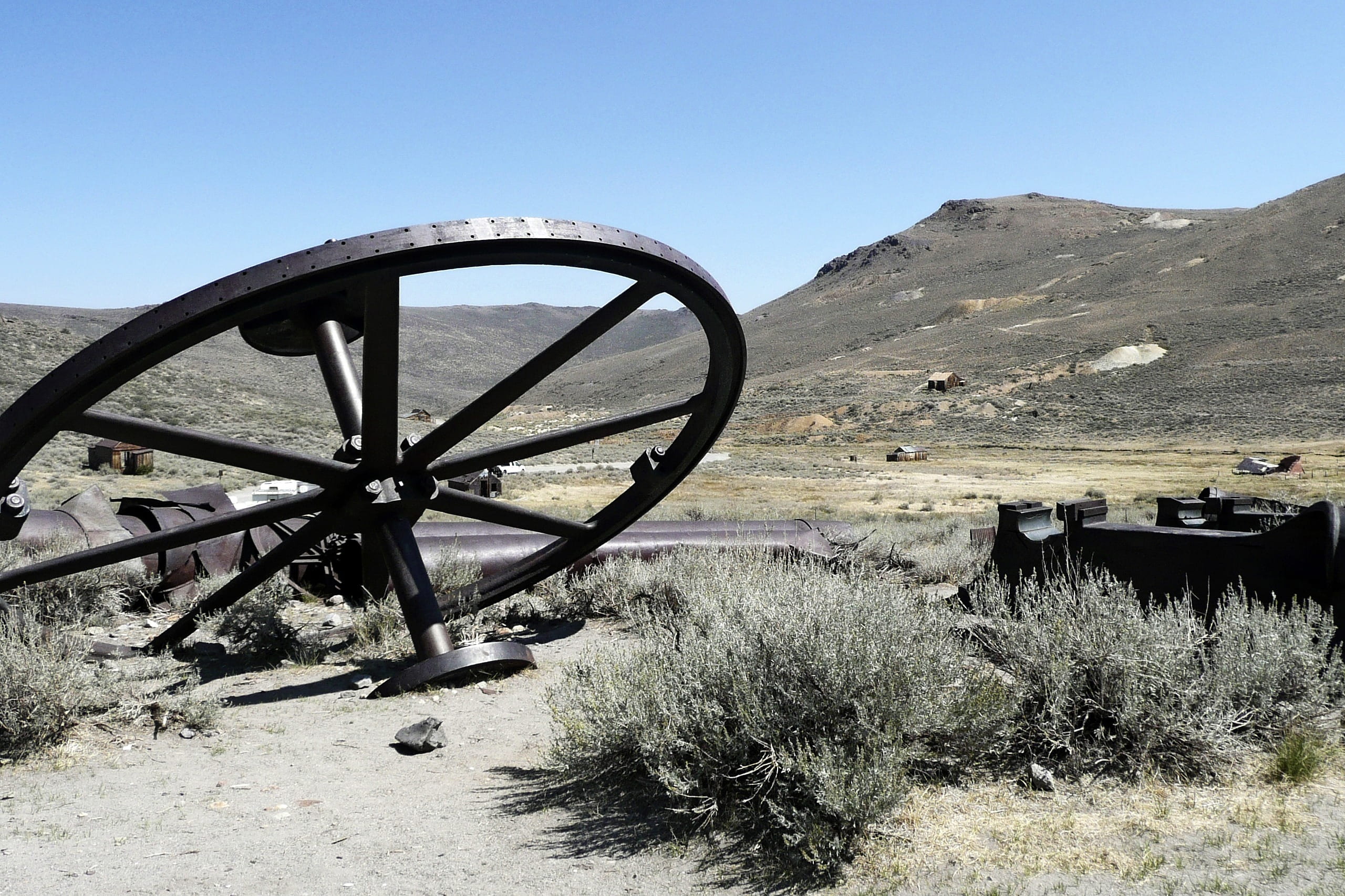mountain, scenics, Bodie, outdoors, abandoned, old, built structure, history, nature, stone wall, travel Locations, rural Scene, California, clear sky, HD Wallpaper