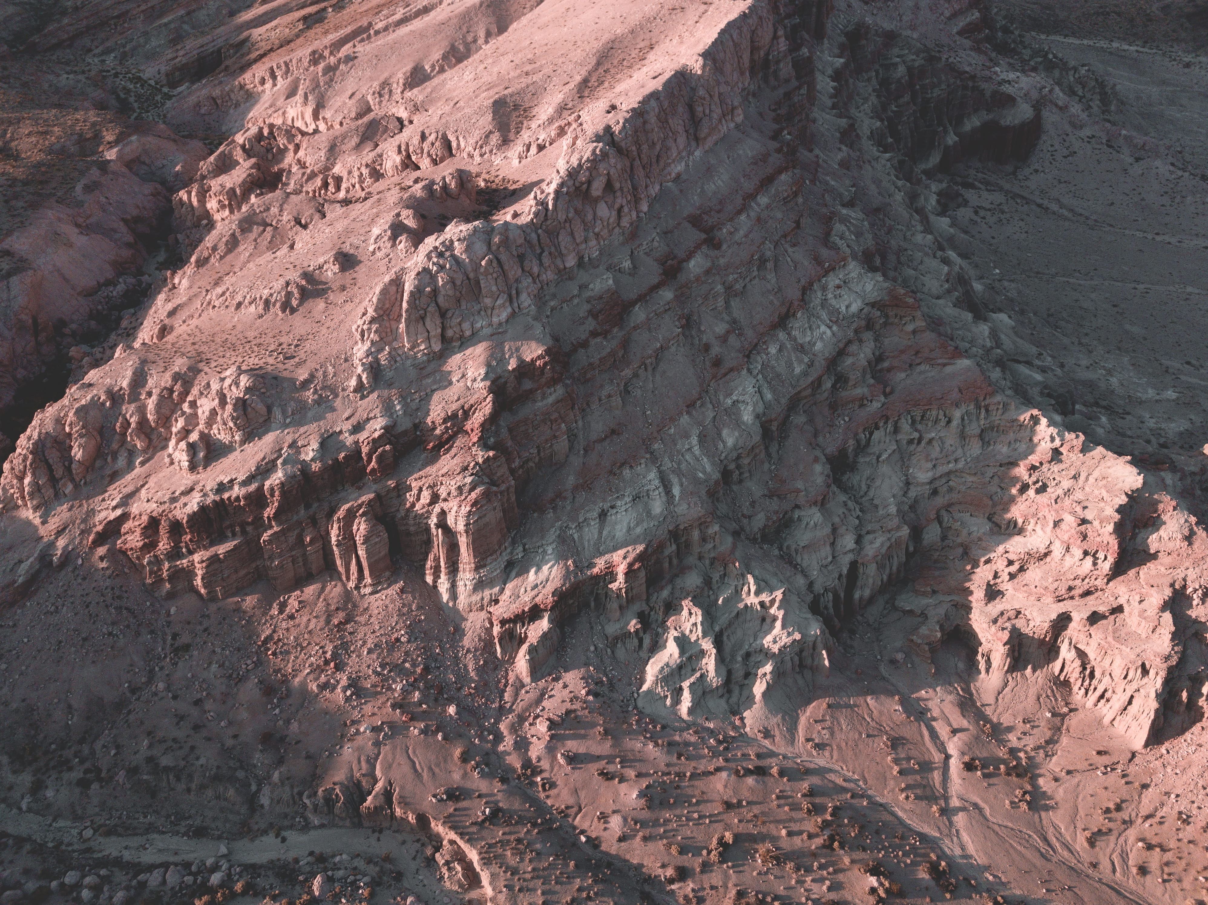 mountains, mojave, california, rock, environment, rock formation, tranquility, nature, high angle view, 4K, outdoors, eroded, physical geography, red rock canyon state park, HD Wallpaper