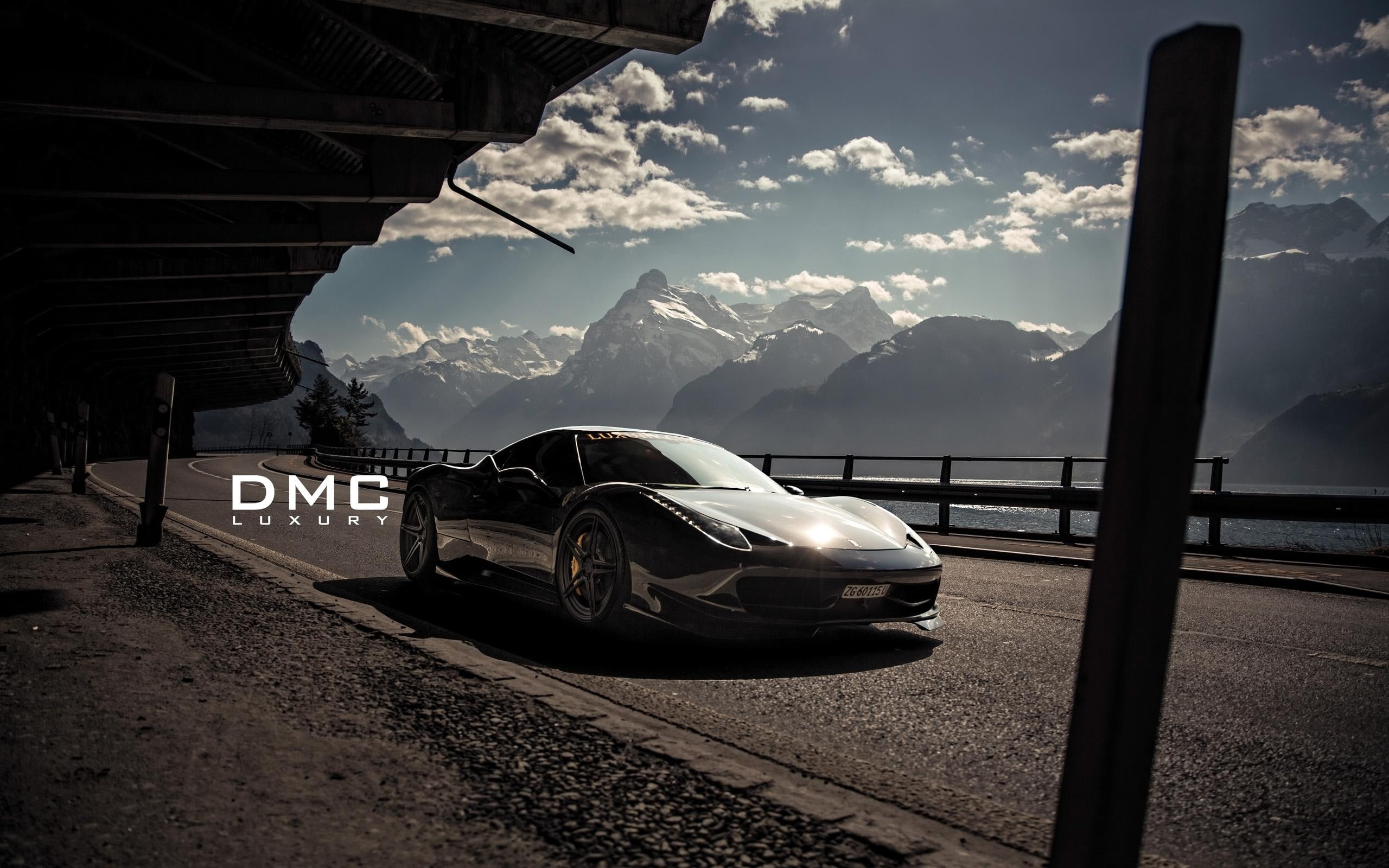 2K, black, italia, luxury, dmc, 2014, cars, elegante, ferrari, car, HD Wallpaper