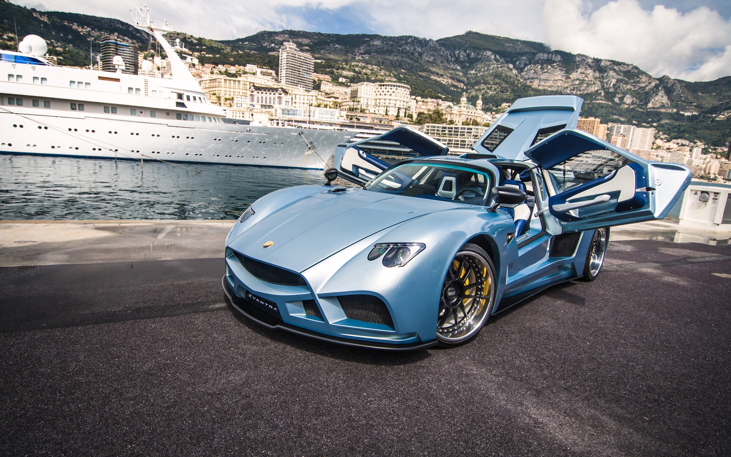convertible, car, 2K, mazzanti, blue, evantra, Mazzanti Evantra, HD Wallpaper
