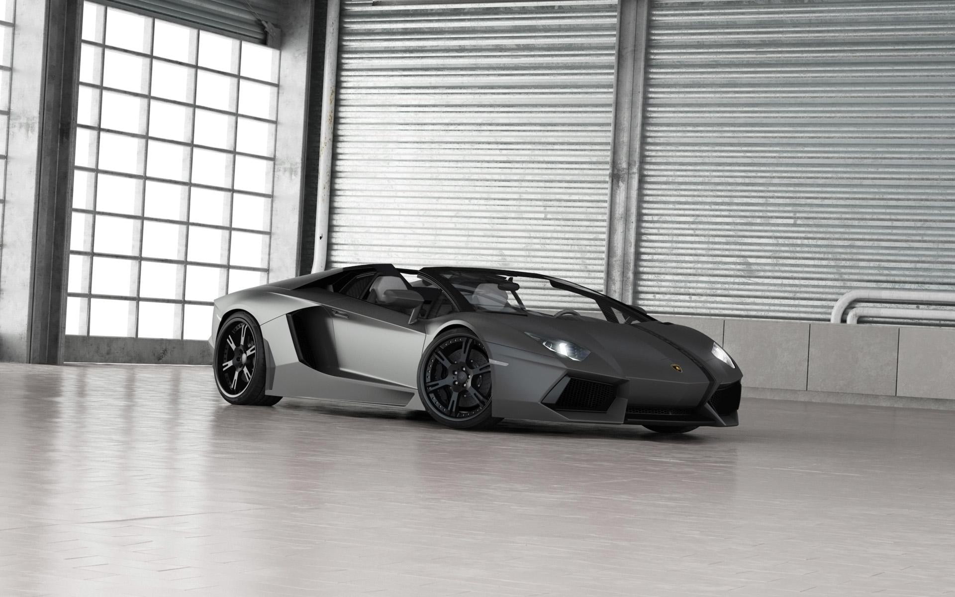 1080P, gray, 2013, aventador, lamborghini, cars, roadster, wheelsandmore, HD Wallpaper