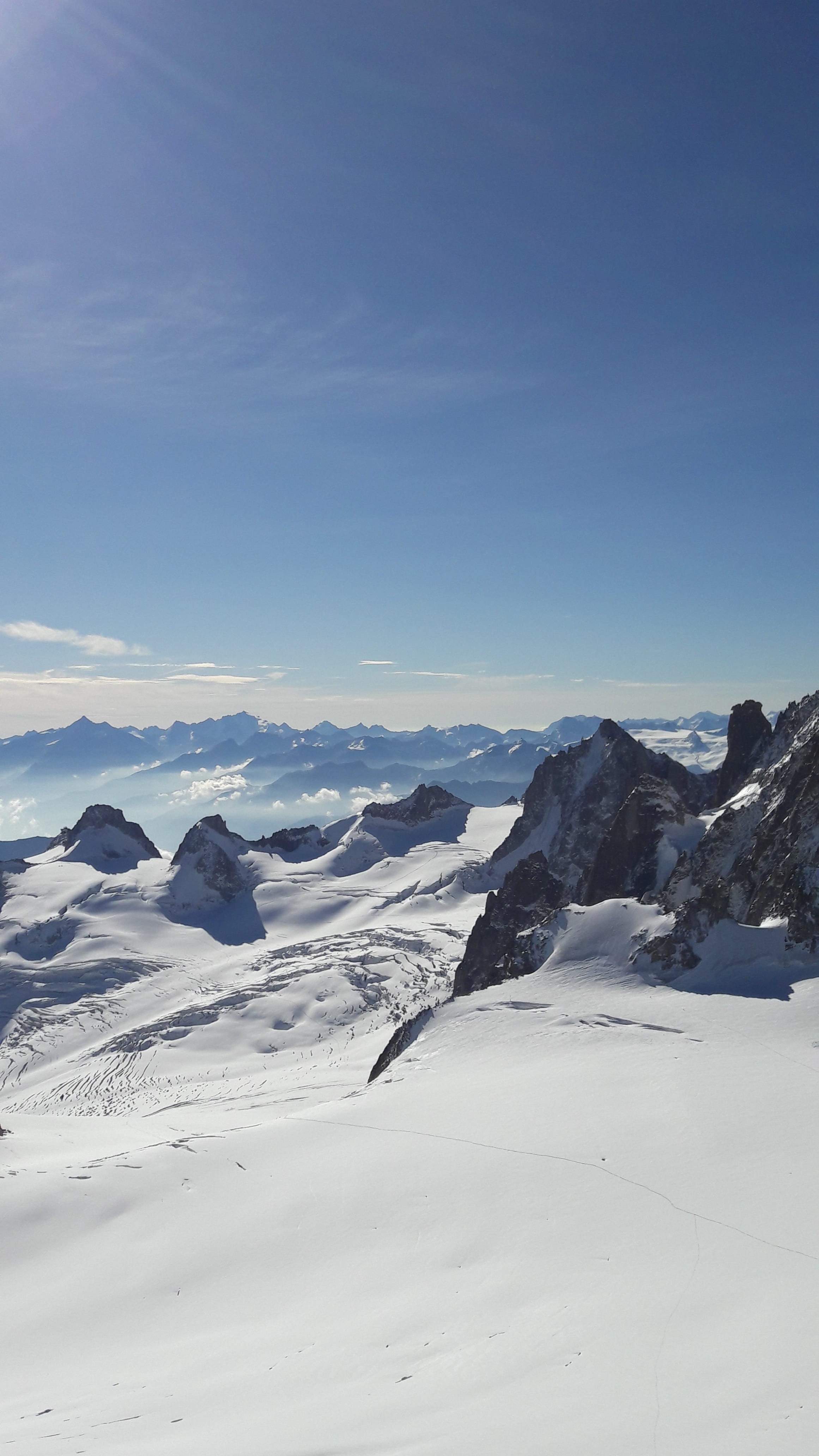 tranquil scene, mountain, no people, snowcapped mountain, scenics - nature, winter, snow, chamonix, nature, 4K, needle, landscape, day, sky, white color, Phone HD Wallpaper