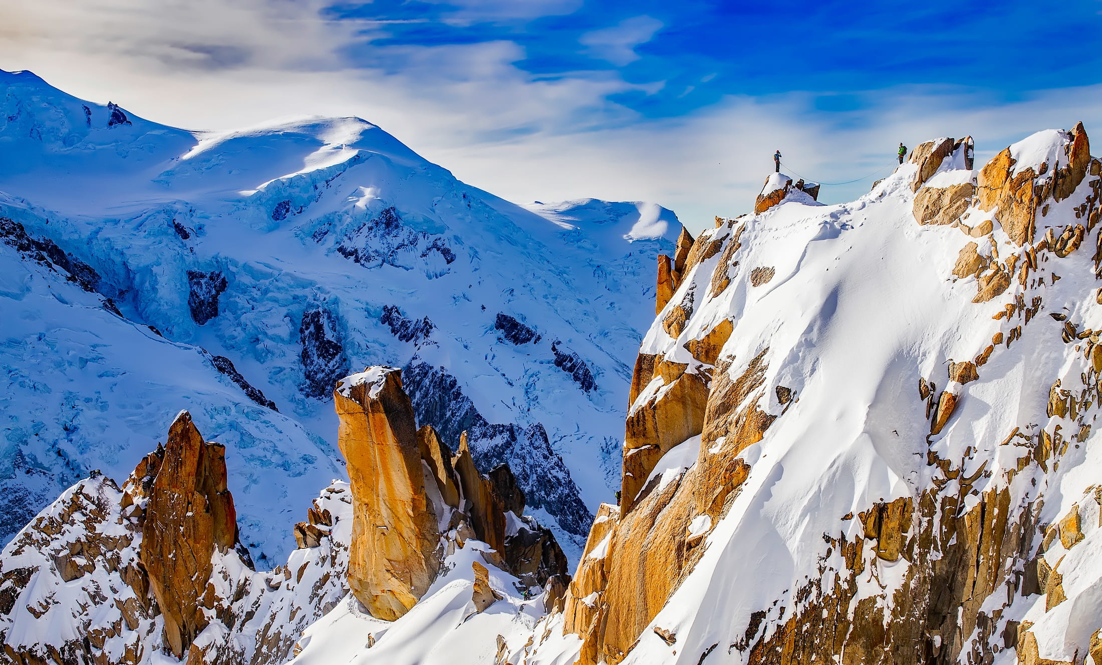 ice, clouds, scenic, white, no people, mountains, landscape, nature, figures, brown, cosmiques ridge, winter, chamonix, land, leisure, outdoors, hdr, countryside, HD Wallpaper