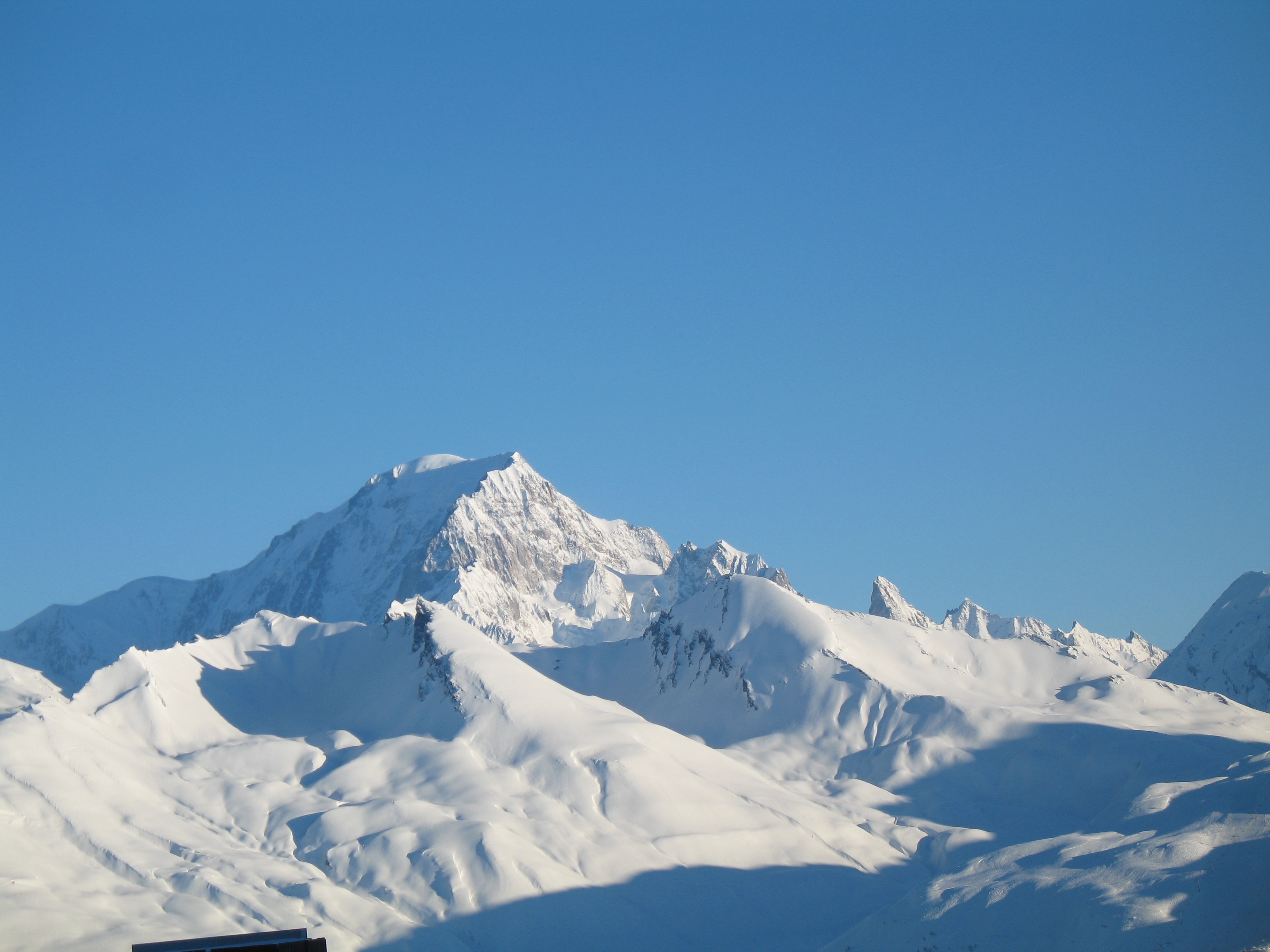sky, 2K, clear sky, non-urban scene, no people, day, tranquil scene, landscape, copy space, scenics - nature, sunlight, european Alps, snowcapped mountain, HD Wallpaper